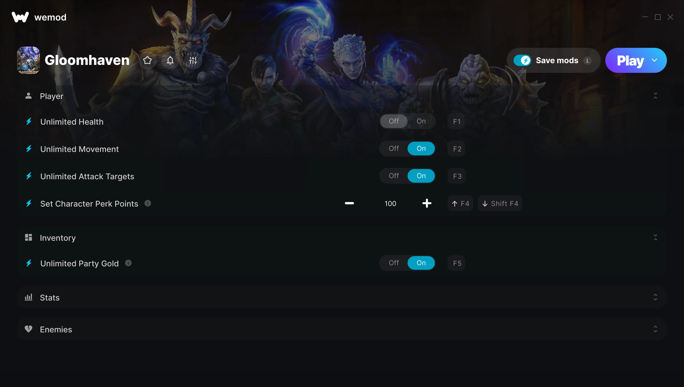 Gloomhaven Trainer screenshot