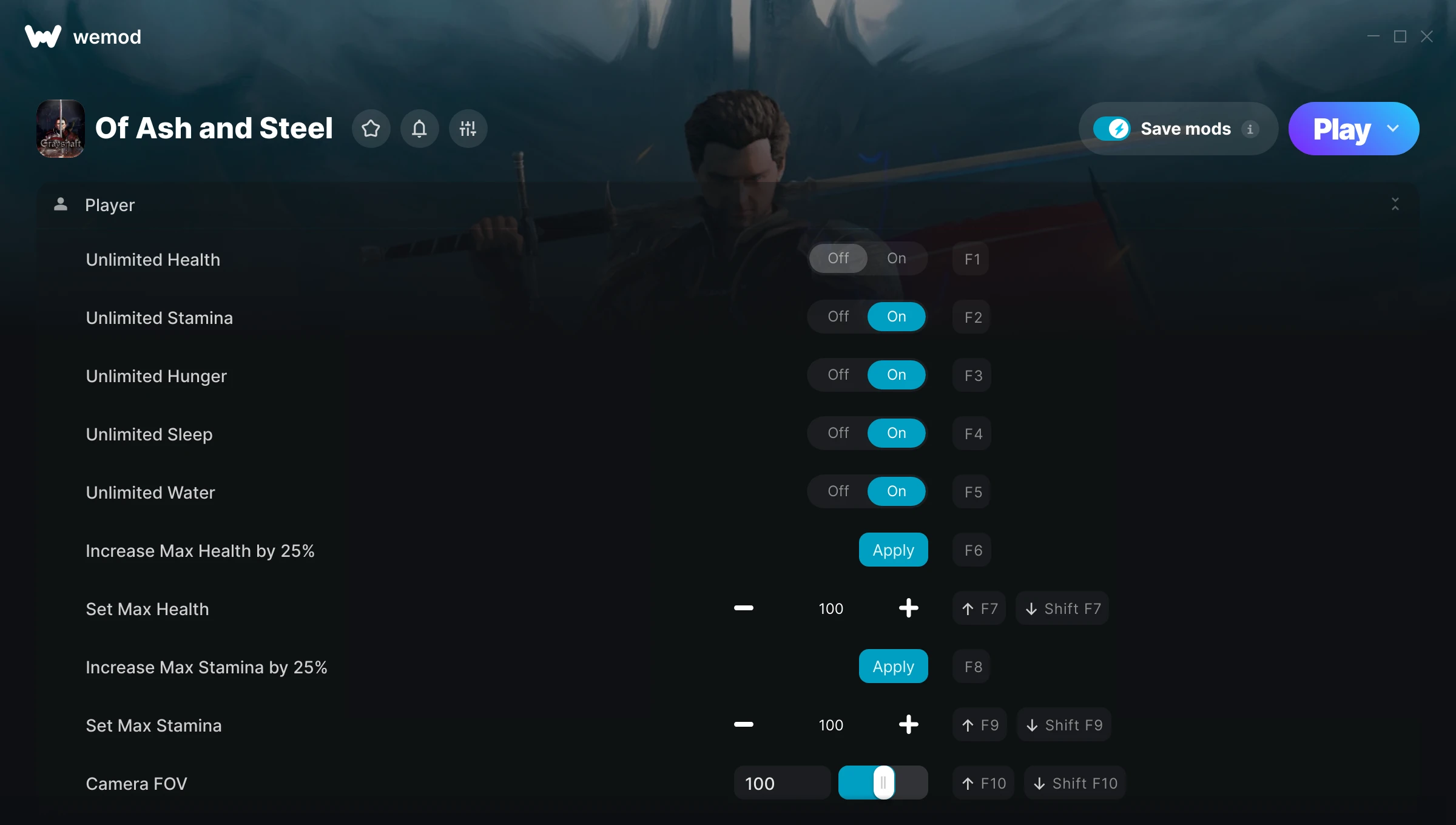 Of Ash and Steel Trainer screenshot