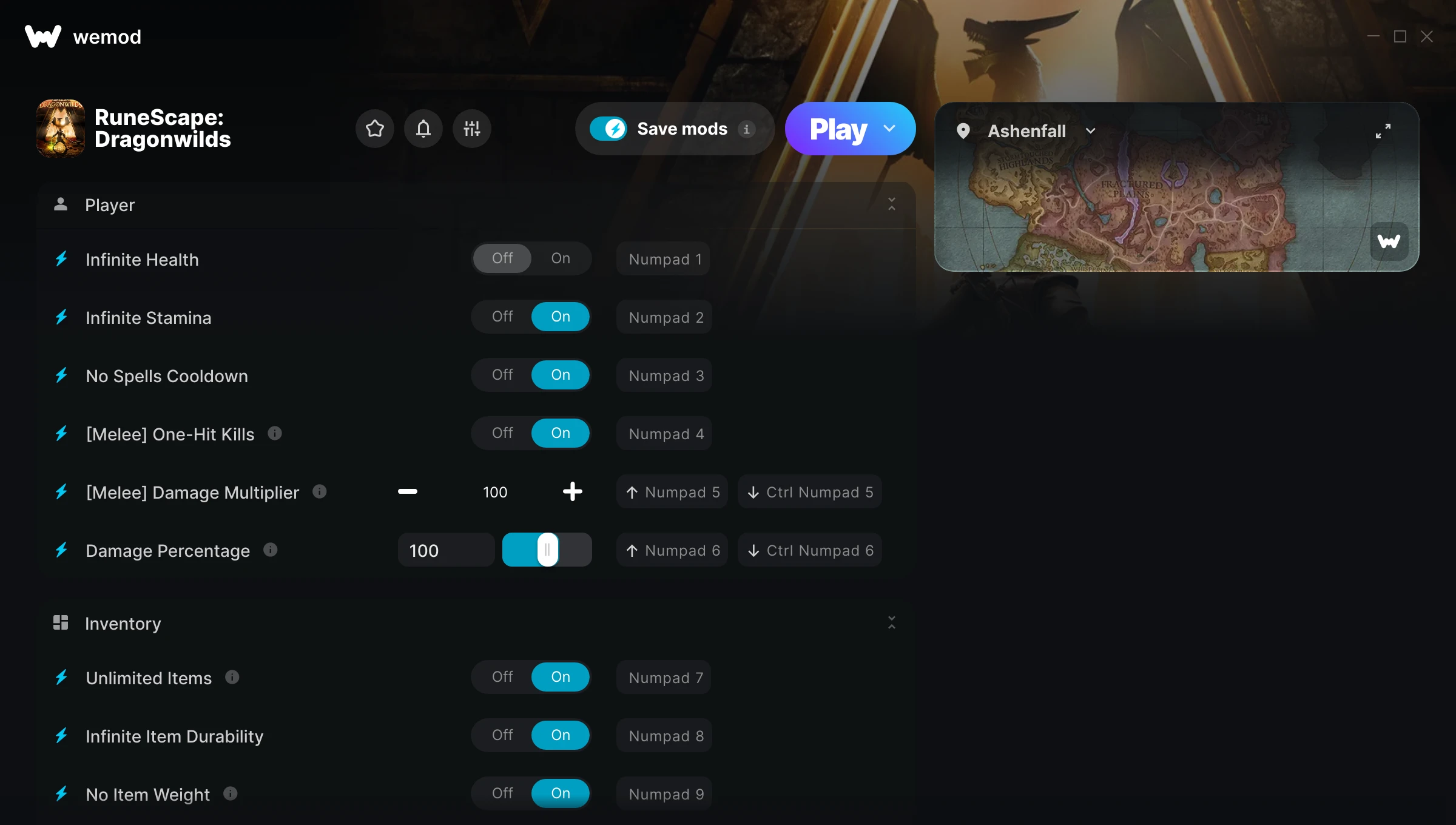 RuneScape: Dragonwilds Trainer screenshot