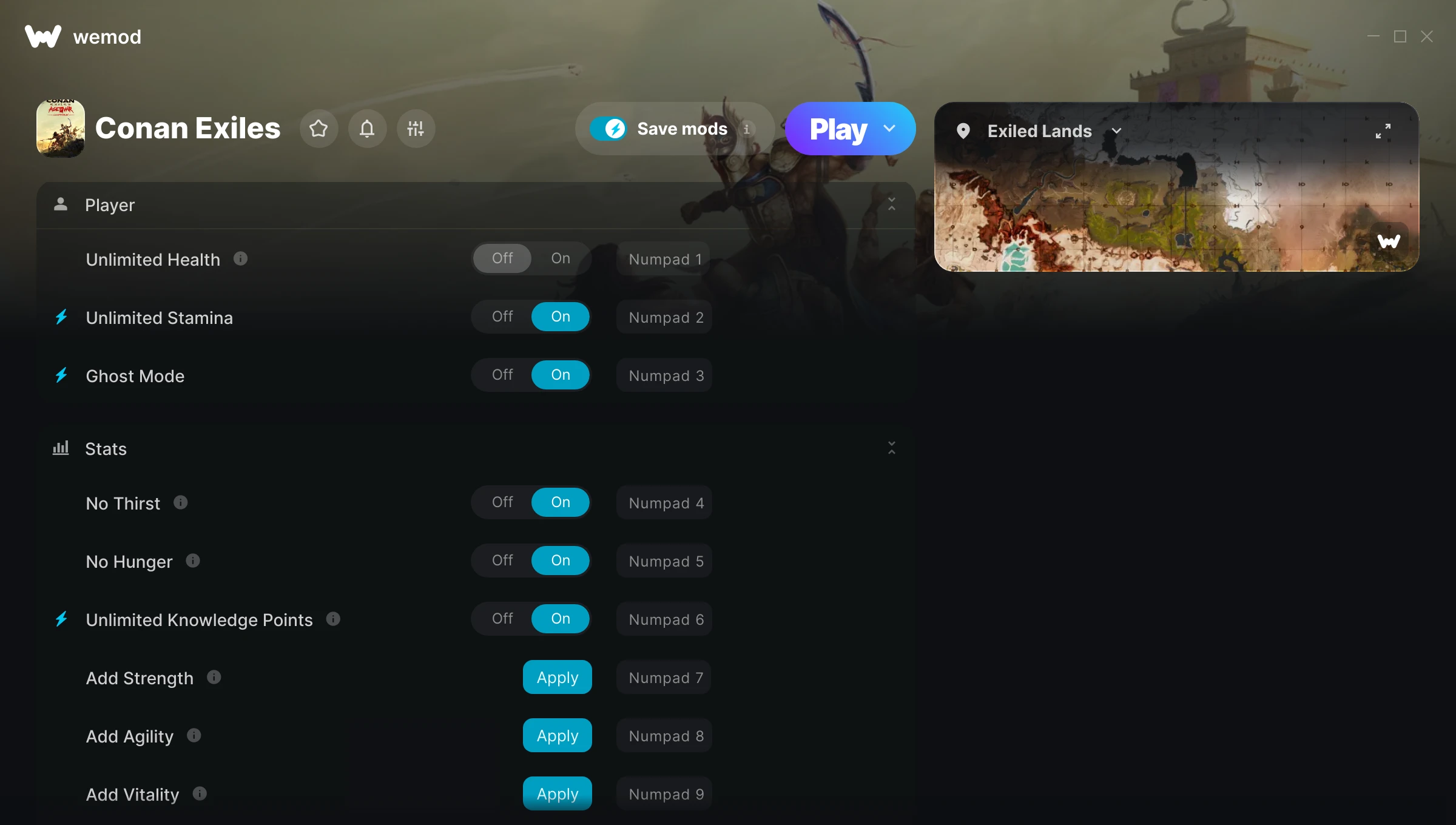 Conan Exiles Trainer screenshot