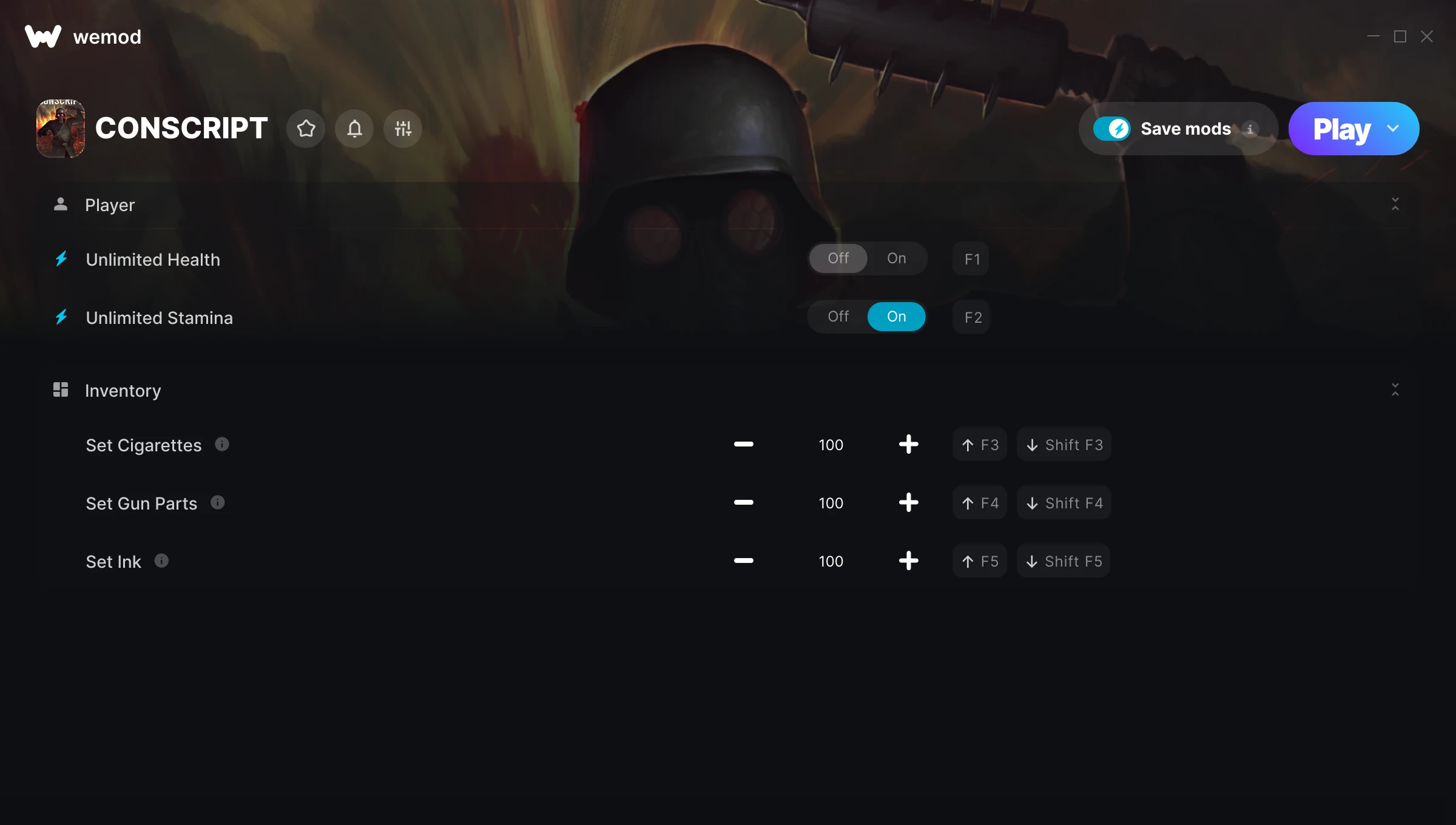 CONSCRIPT Trainer screenshot