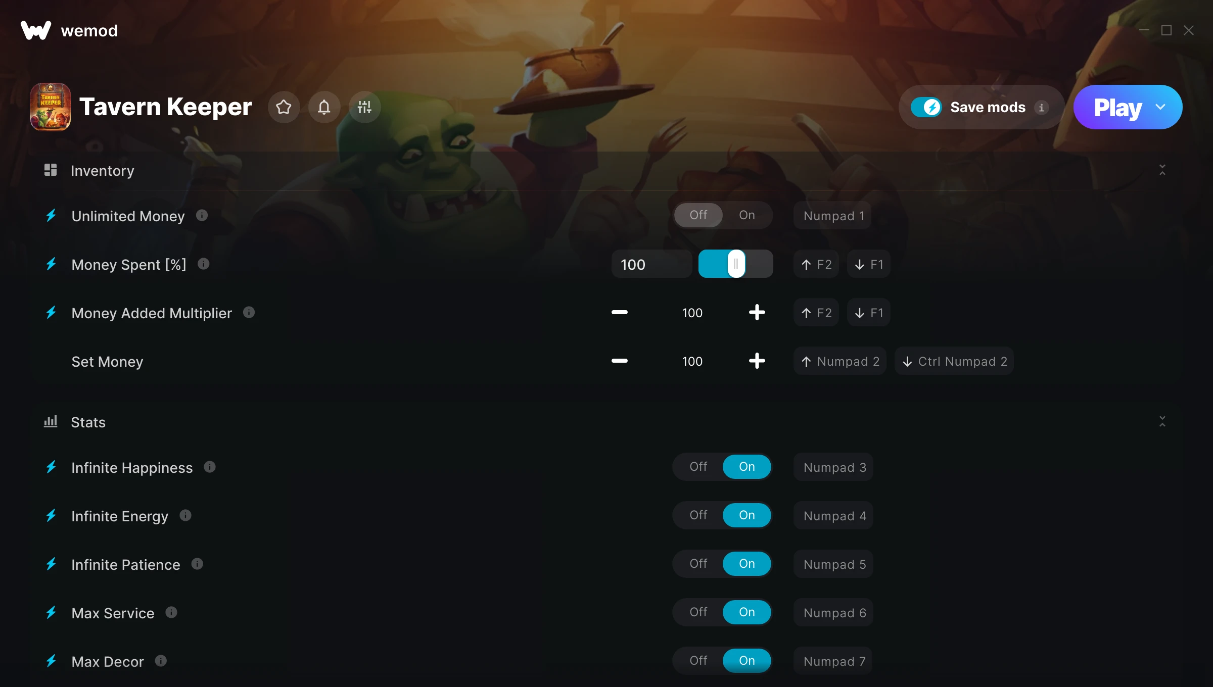 Tavern Keeper Trainer screenshot