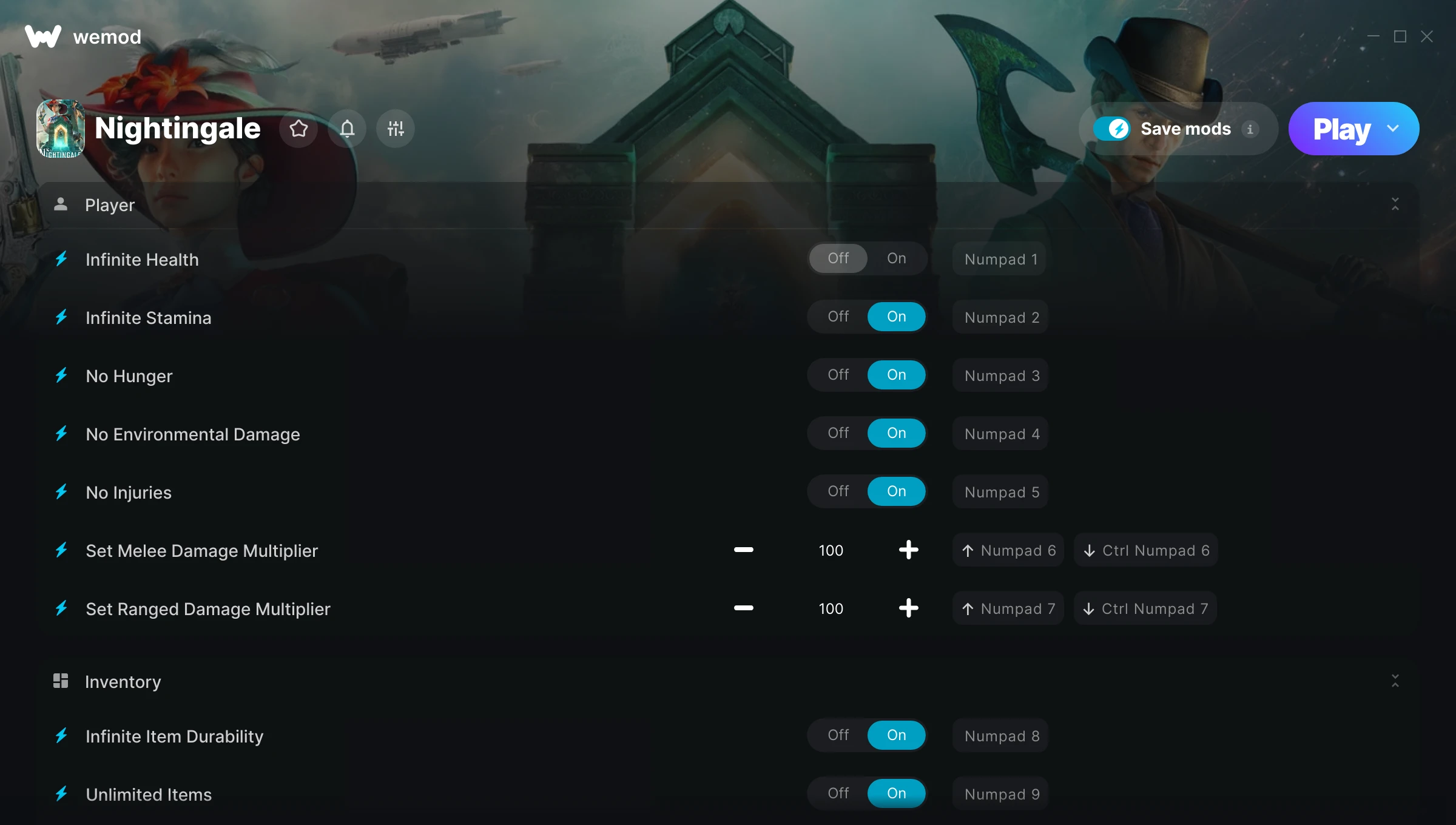 Nightingale Trainer screenshot