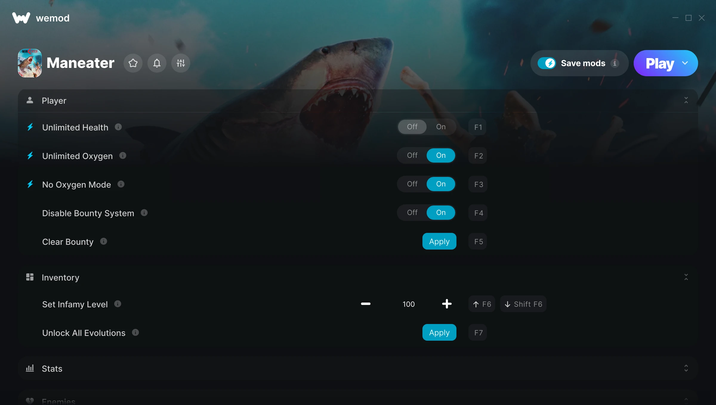 Maneater Trainer screenshot