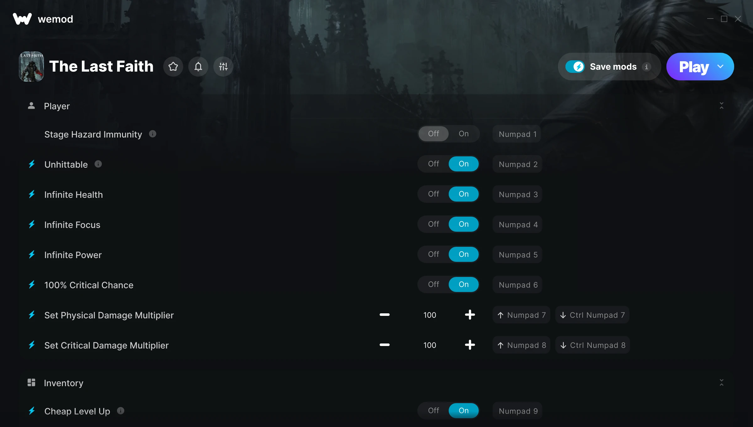 The Last Faith Trainer screenshot