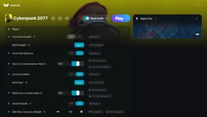Cyberpunk 2077 Trainer screenshot