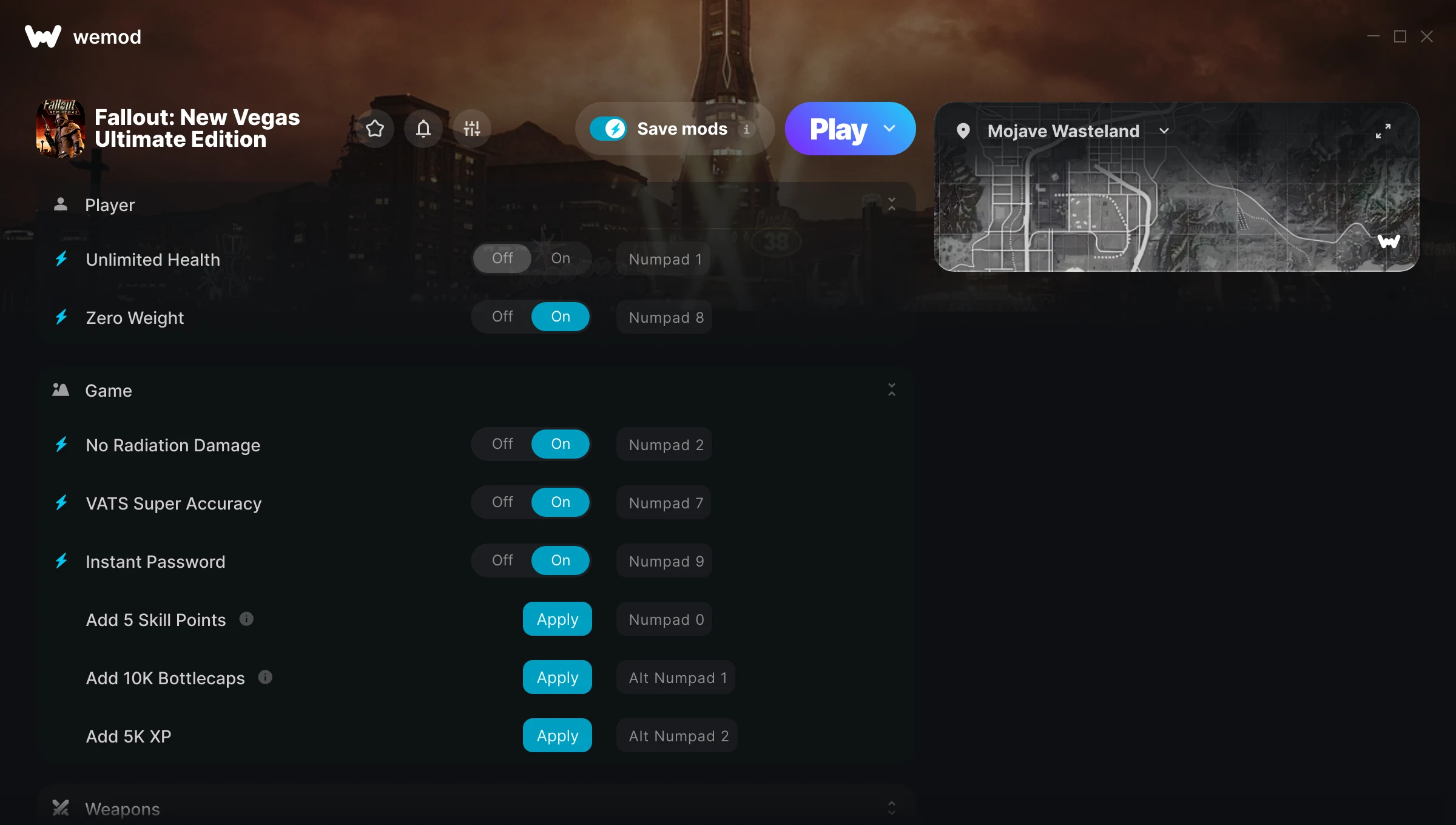 Fallout New Vegas Trainer screenshot
