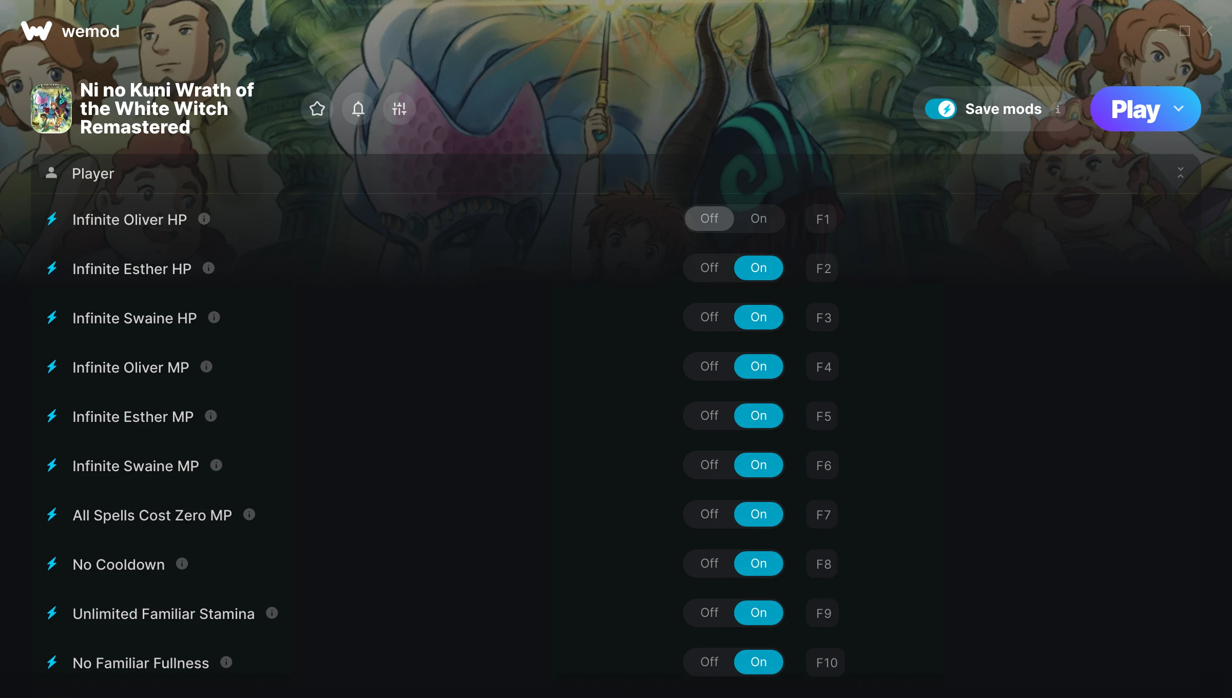 Ni No Kuni Wrath of the White Witch Remastered Trainer screenshot