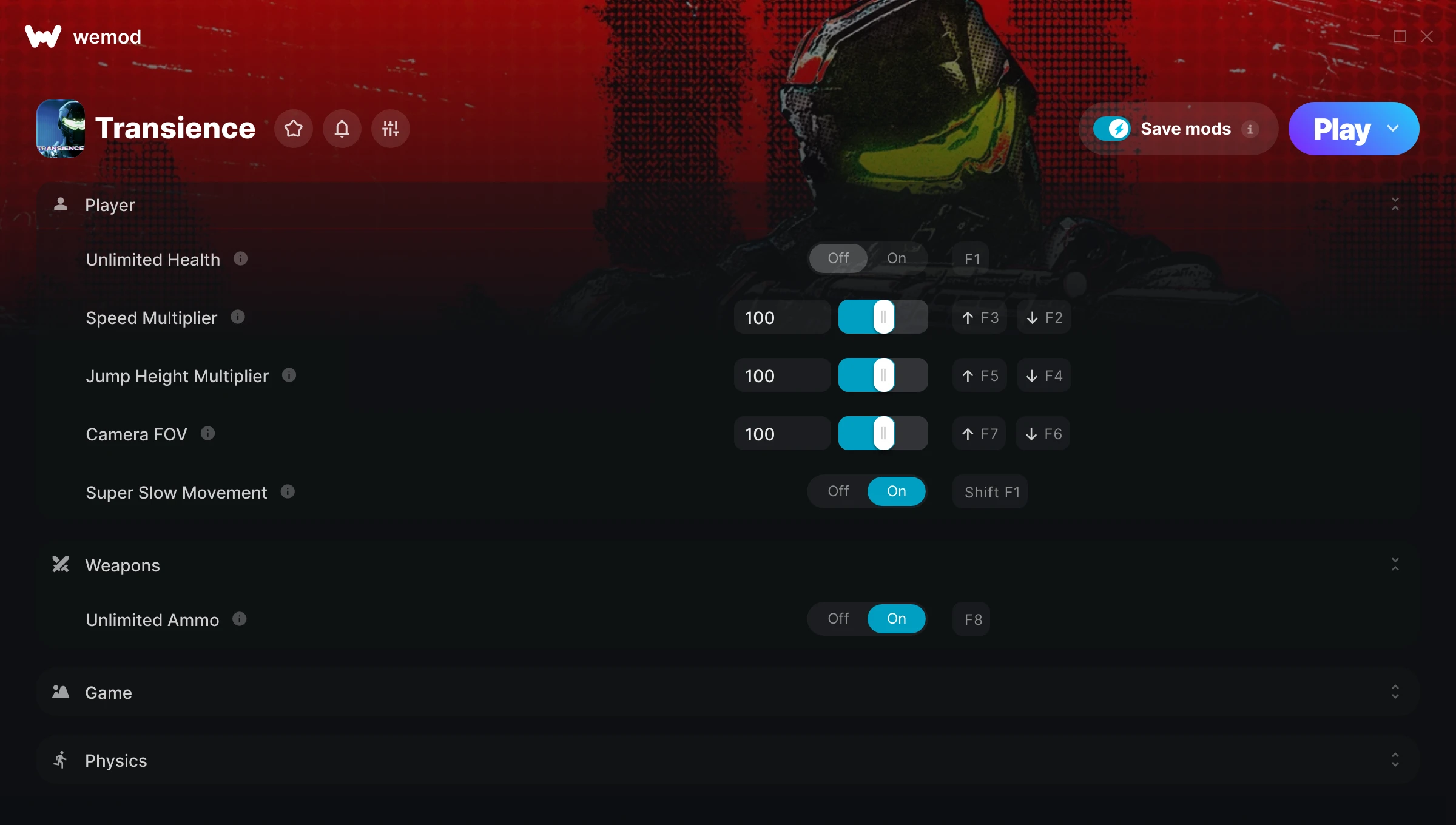 Transience Trainer screenshot