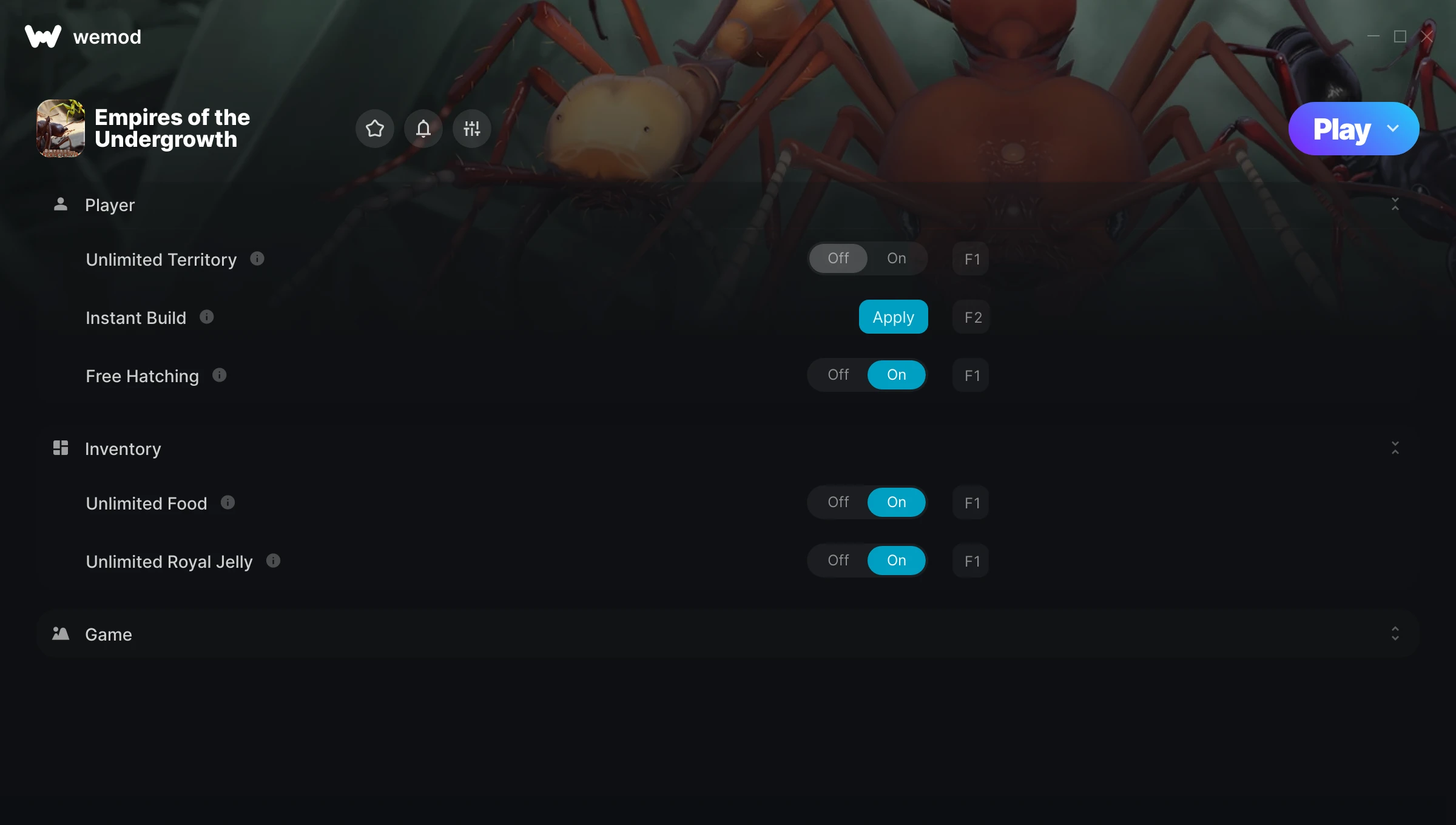 Empires of the Undergrowth Trainer screenshot