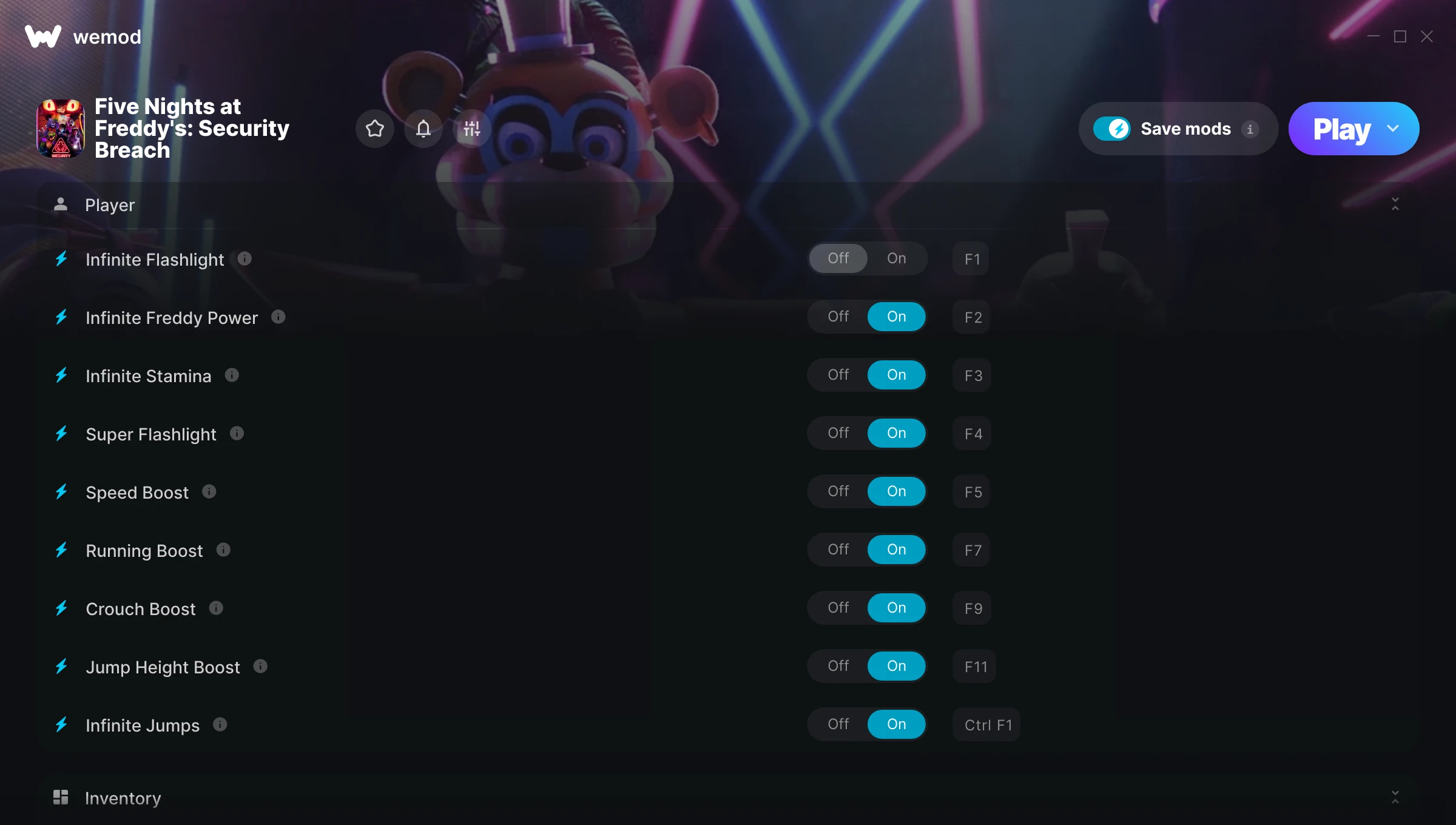 Five Nights at Freddy's: Security Breach Trainer screenshot