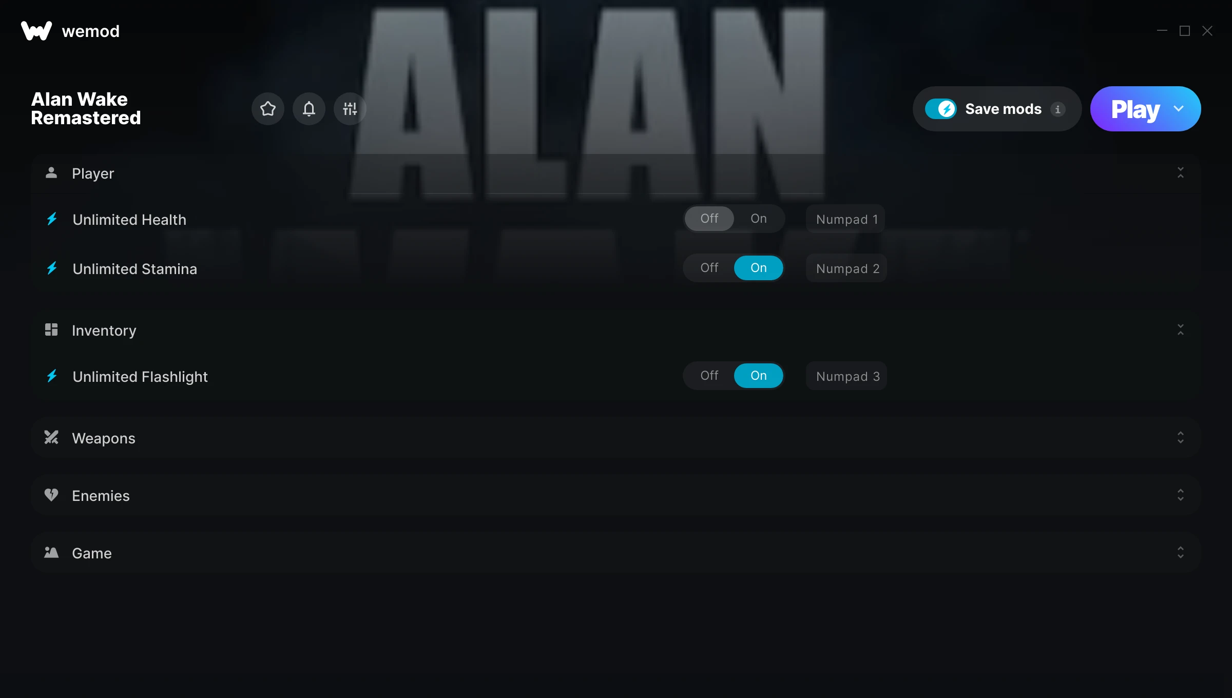 Alan Wake Remastered Trainer screenshot