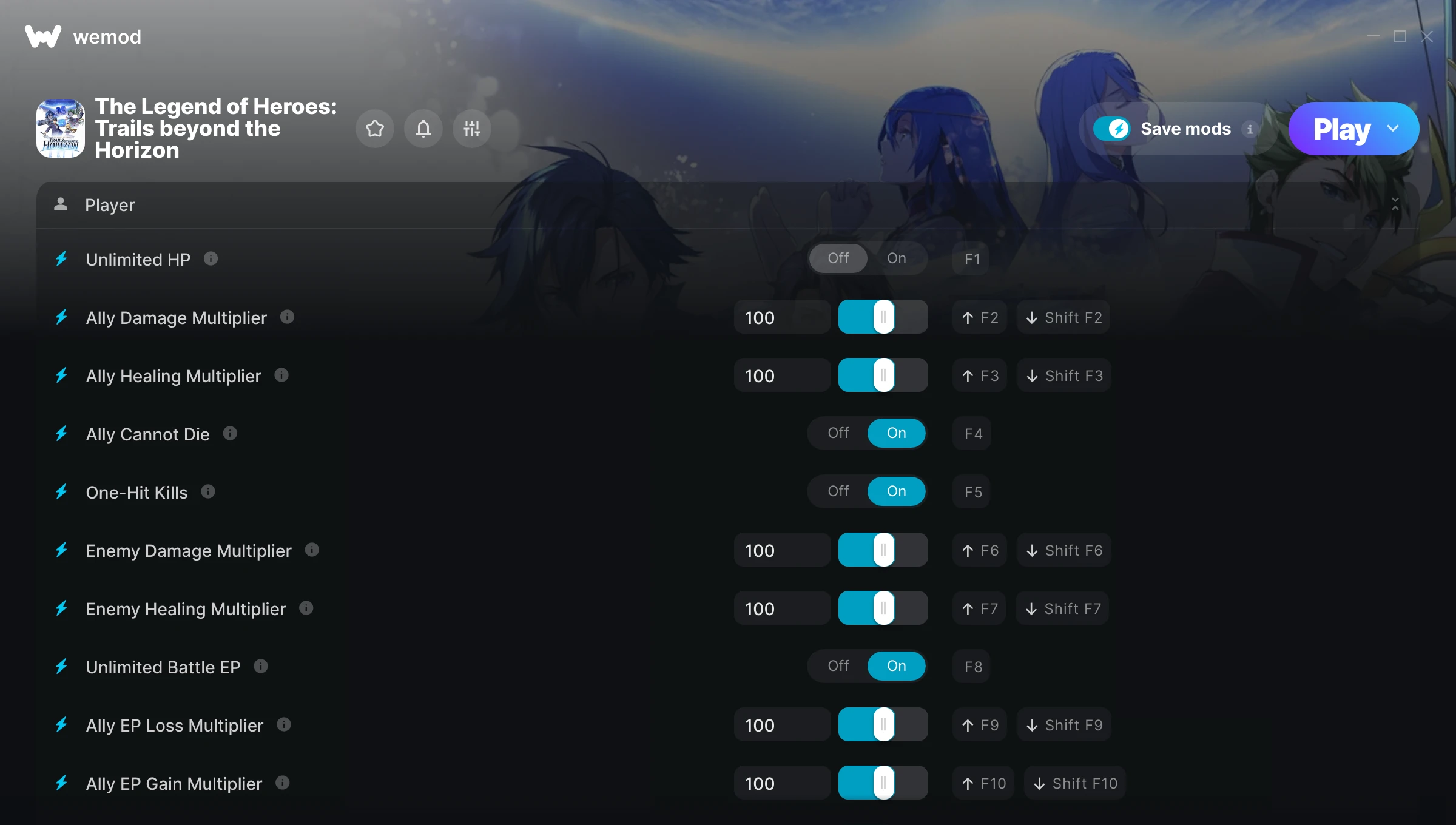 The Legend of Heroes: Trails beyond the Horizon Trainer screenshot
