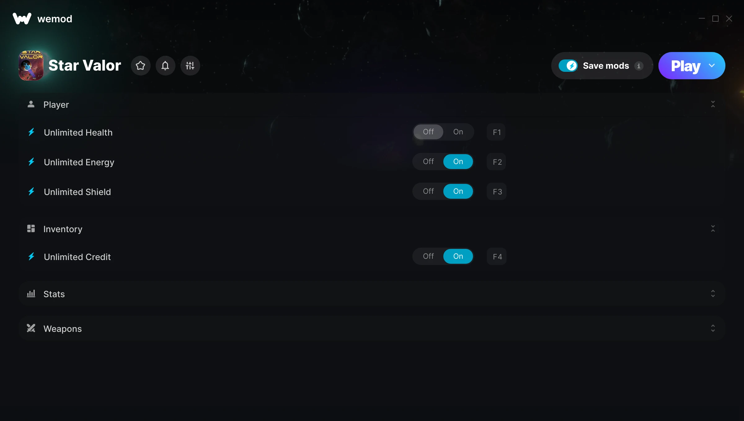 Star Valor Trainer screenshot