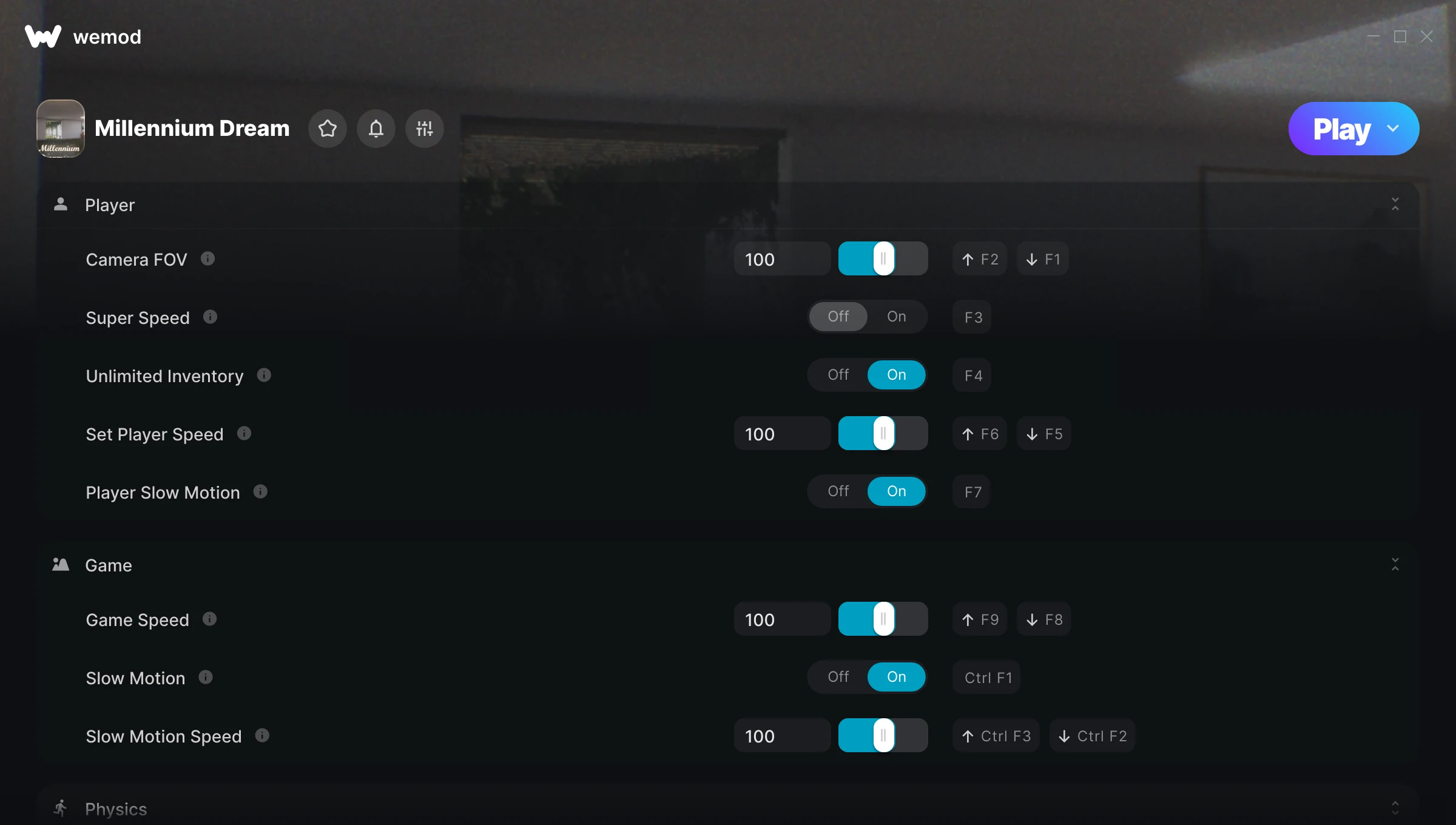 Millennium Dream Trainer screenshot