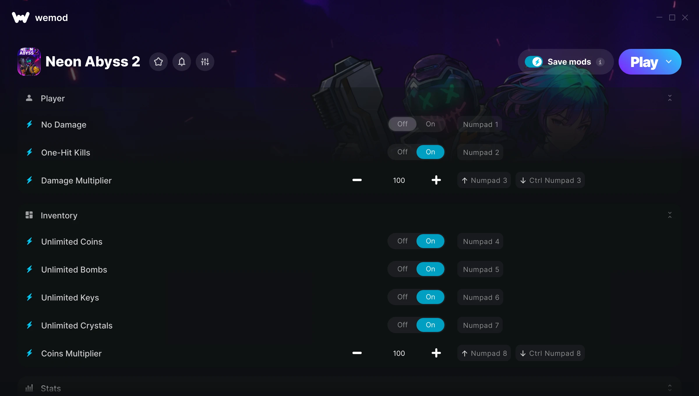 Neon Abyss 2 Trainer screenshot