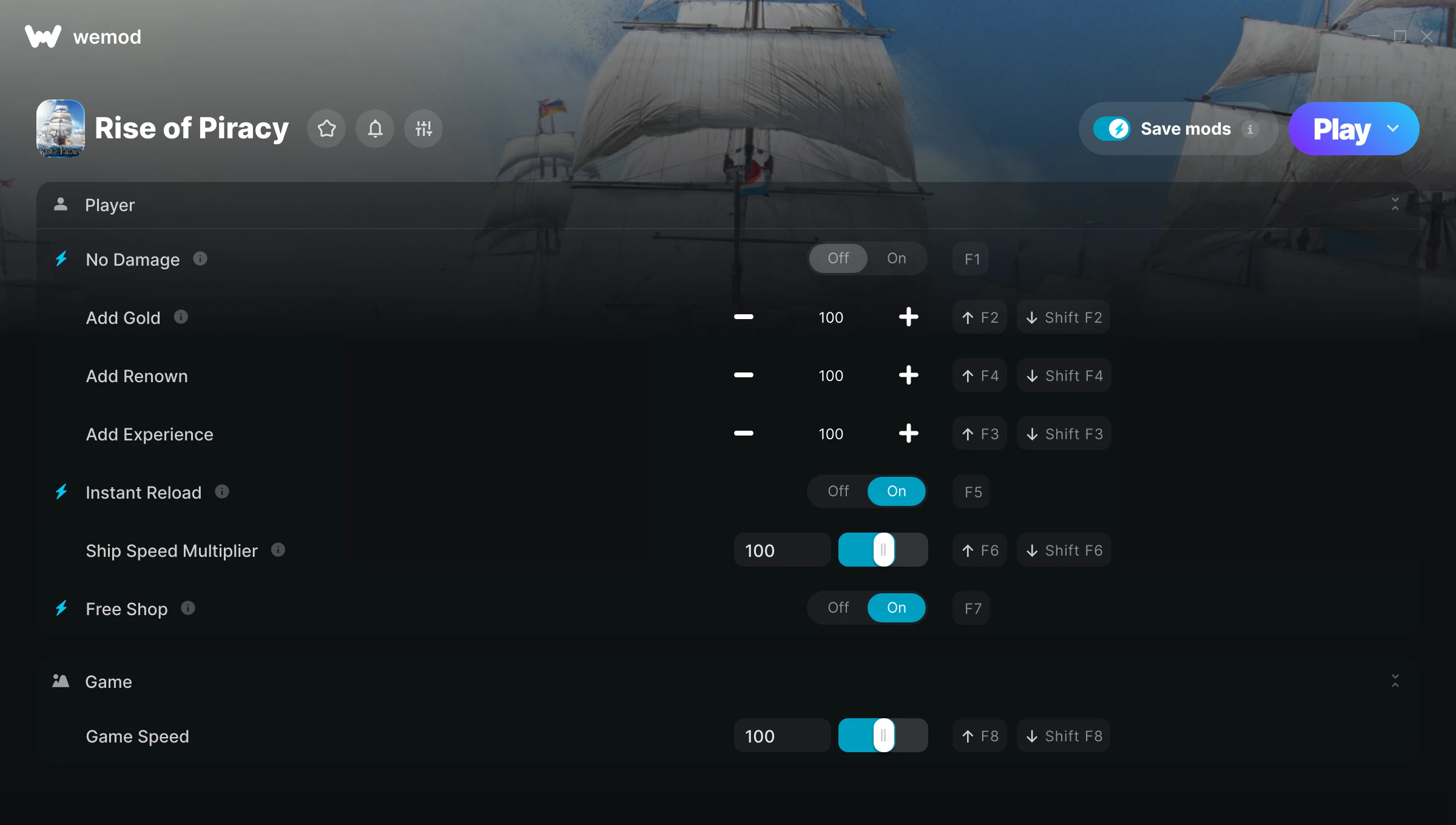 Rise of Piracy Trainer screenshot