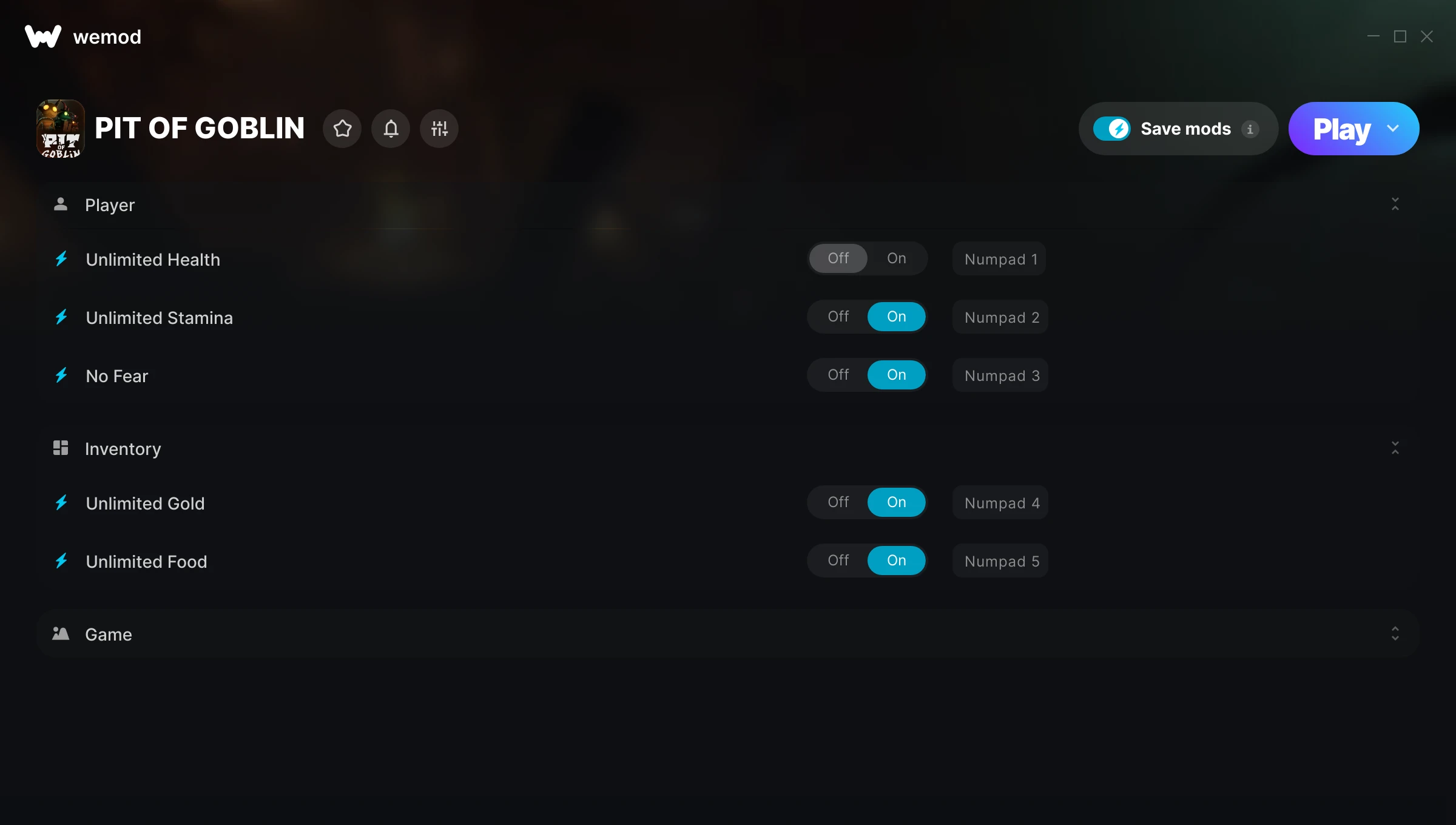 PIT OF GOBLIN Trainer screenshot