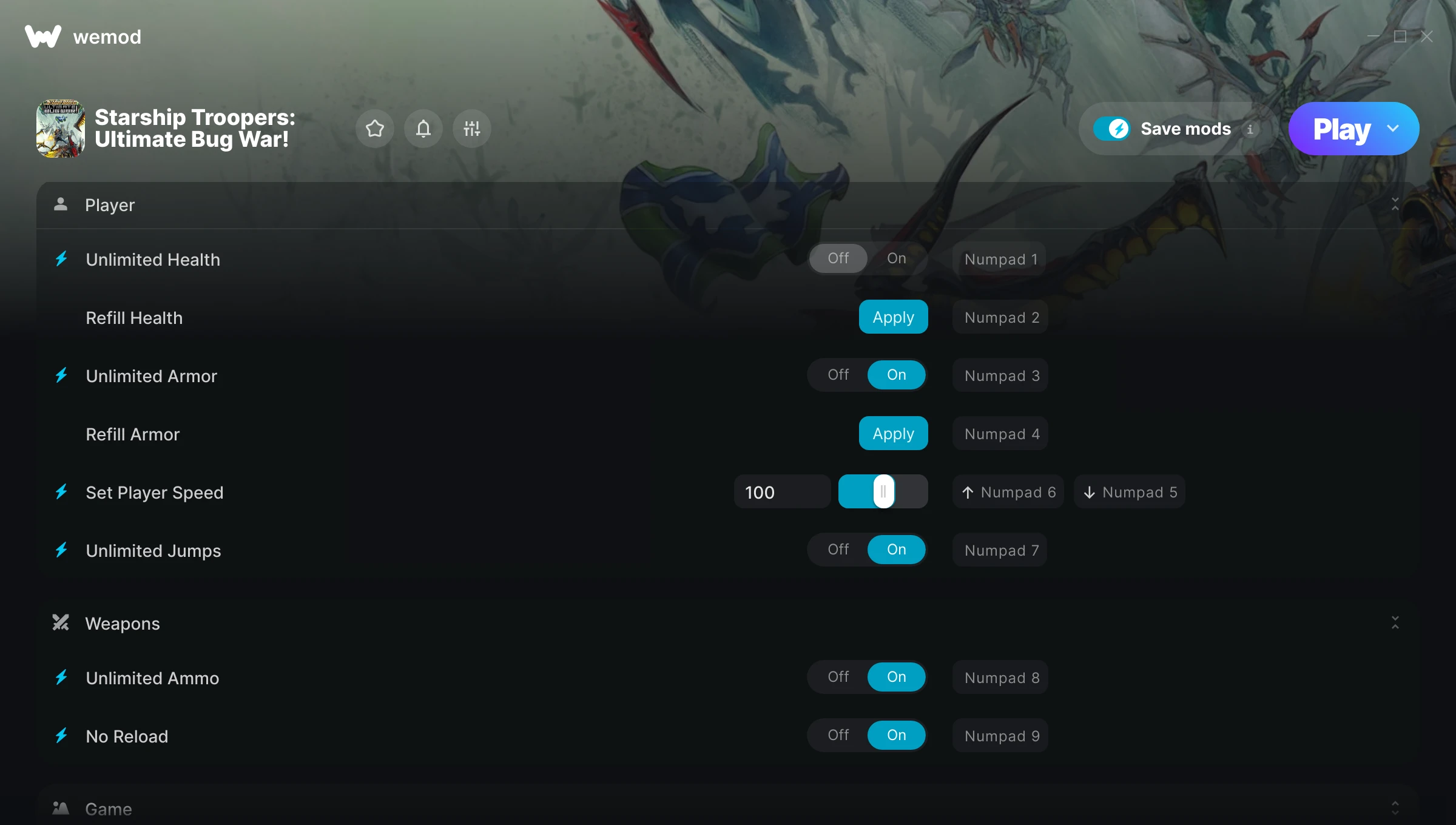 Starship Troopers: Ultimate Bug War! Trainer screenshot