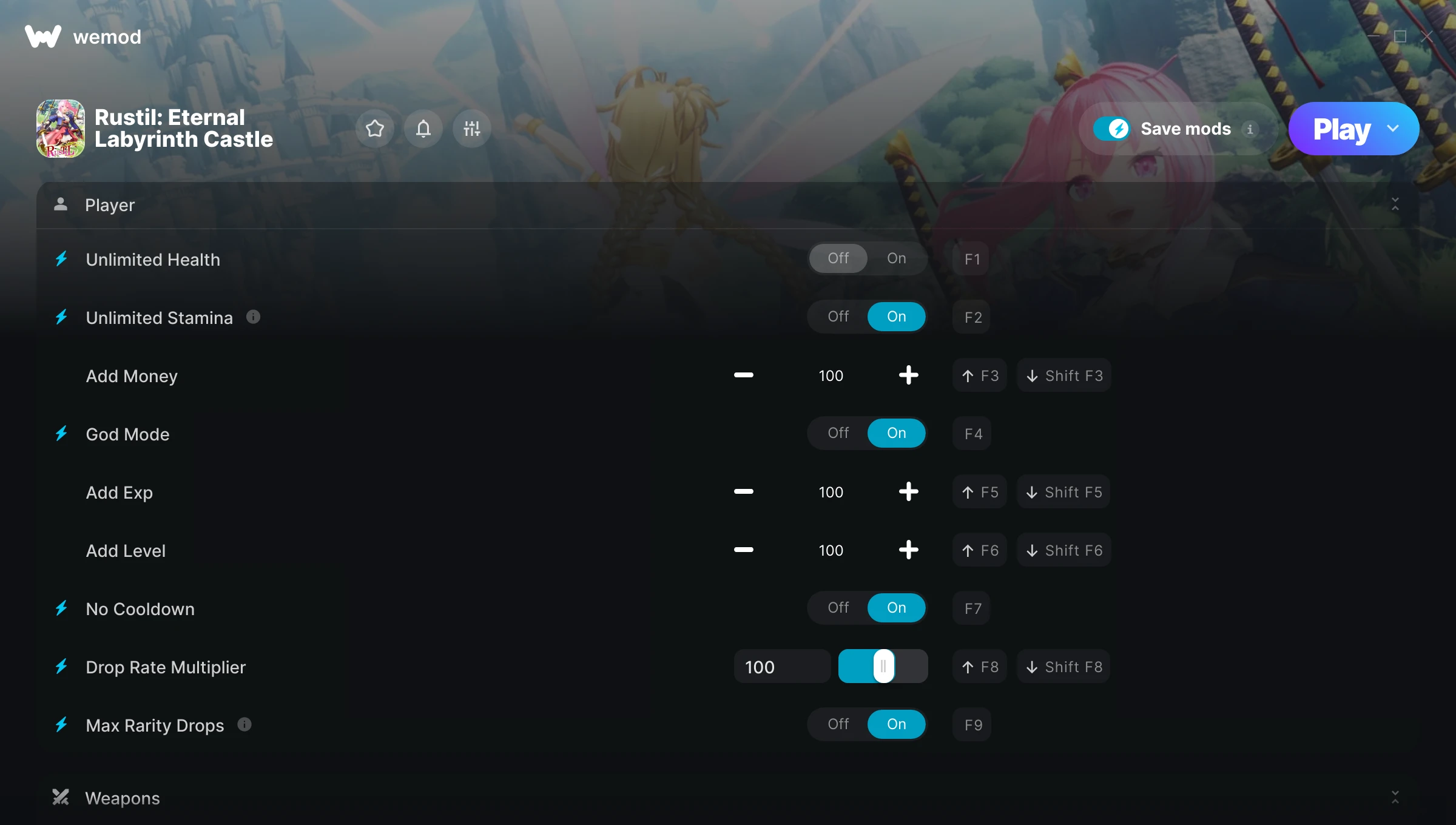 Rustil: Eternal Labyrinth Castle Trainer screenshot