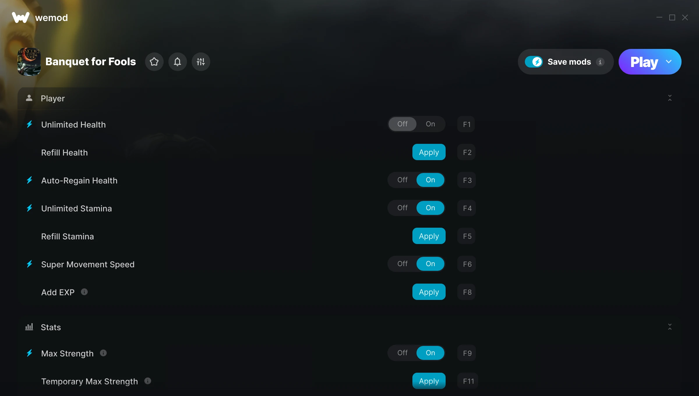 Banquet for Fools Trainer screenshot