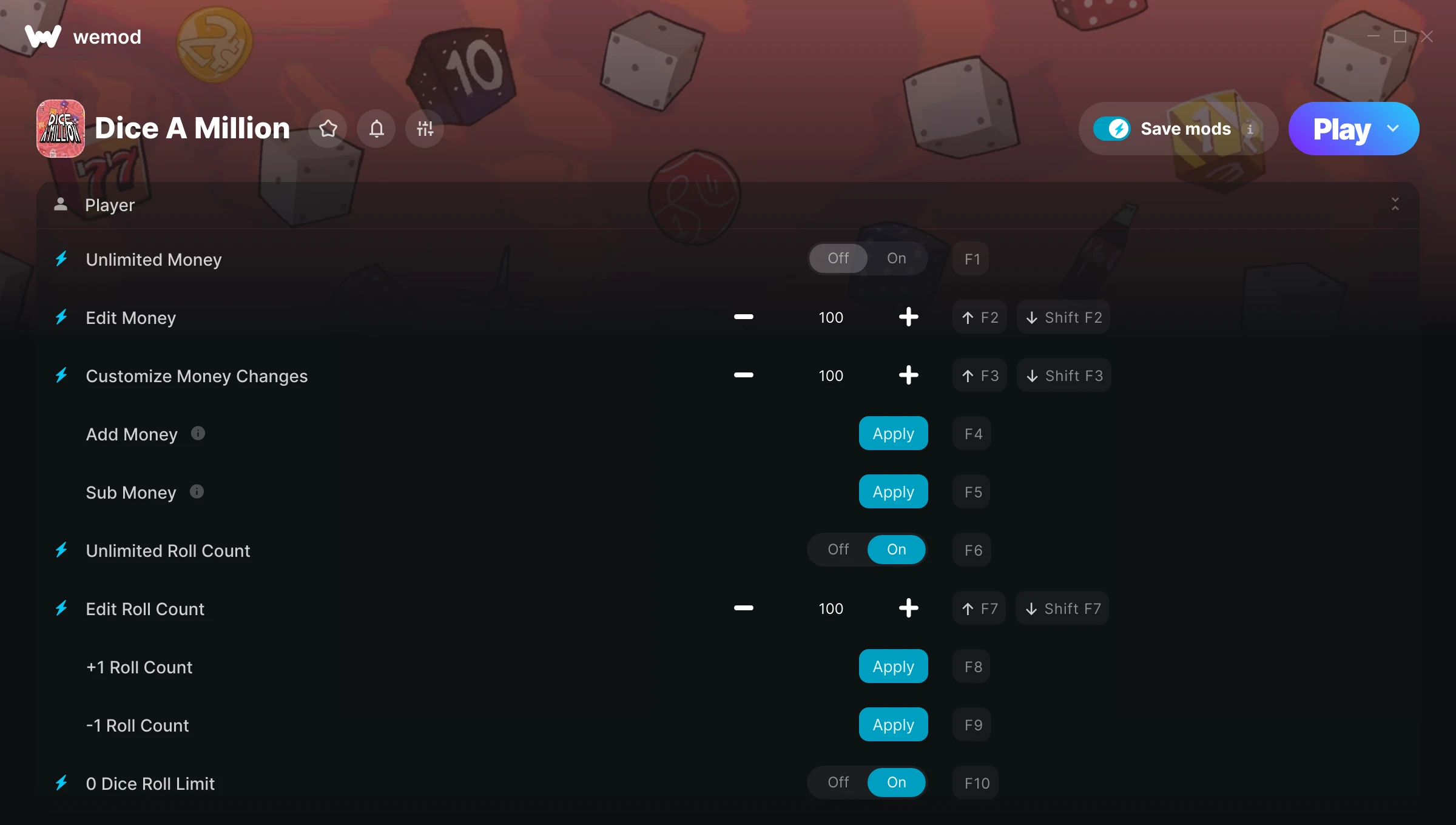 Dice A Million Trainer screenshot