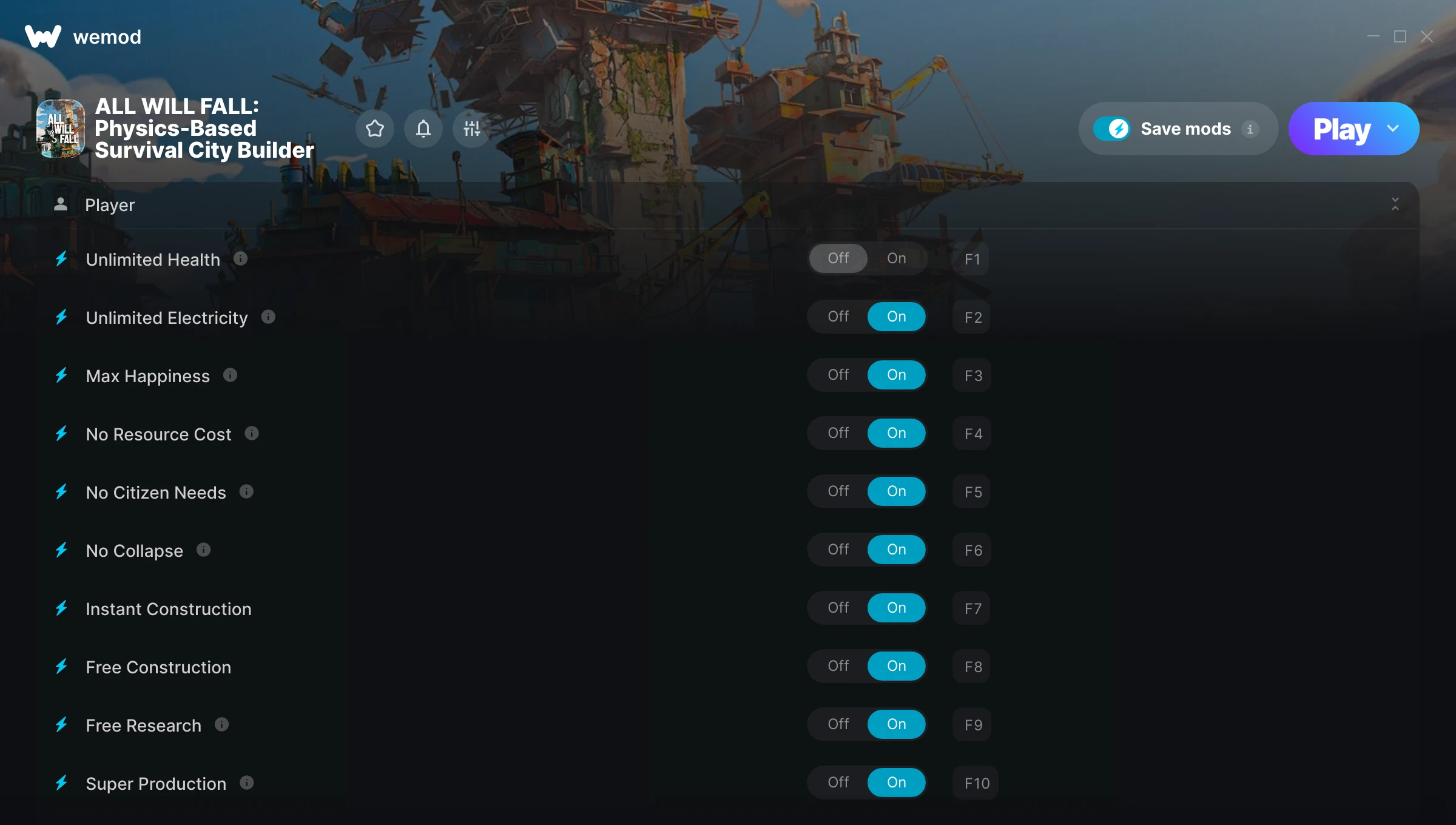 ALL WILL FALL: Physics-Based Survival City Builder Trainer screenshot