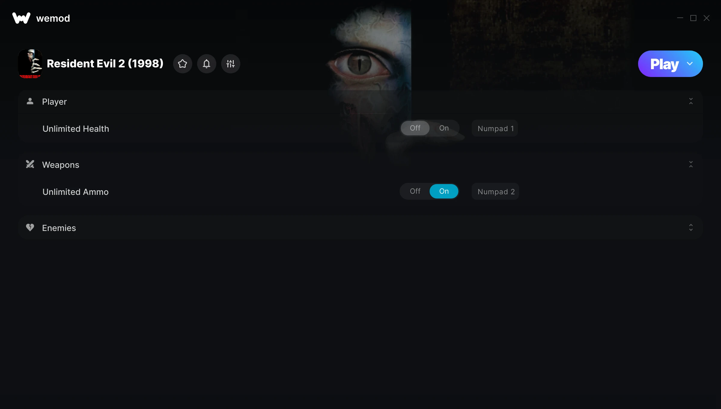 Resident Evil 2 (1998) Trainer screenshot