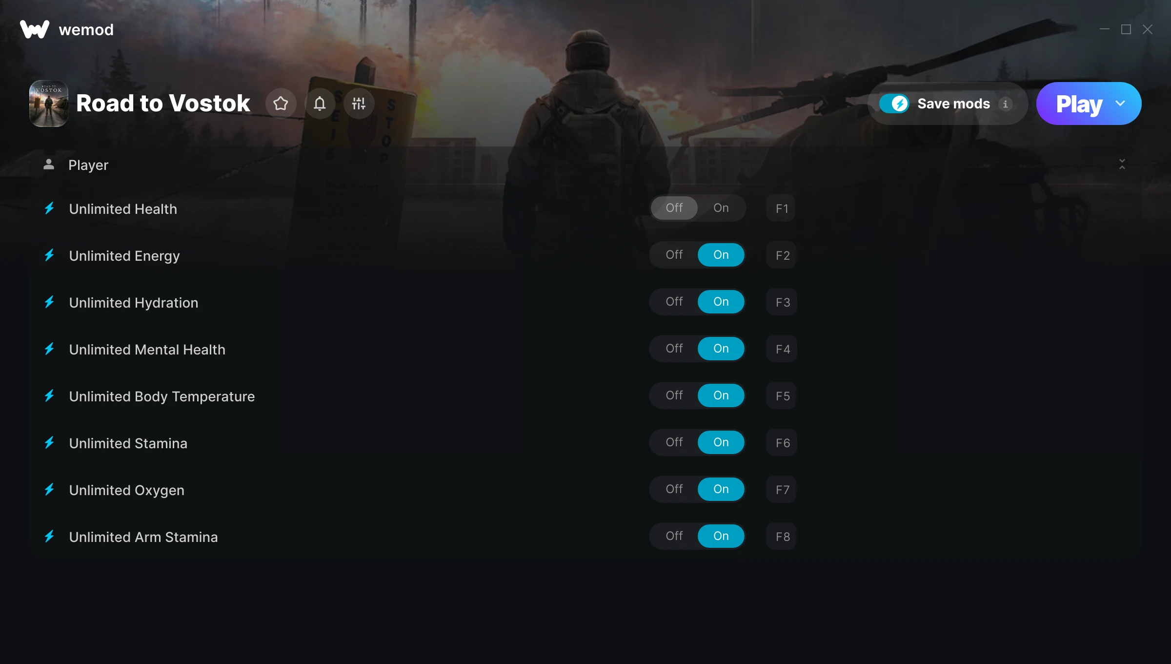 Road to Vostok Trainer screenshot