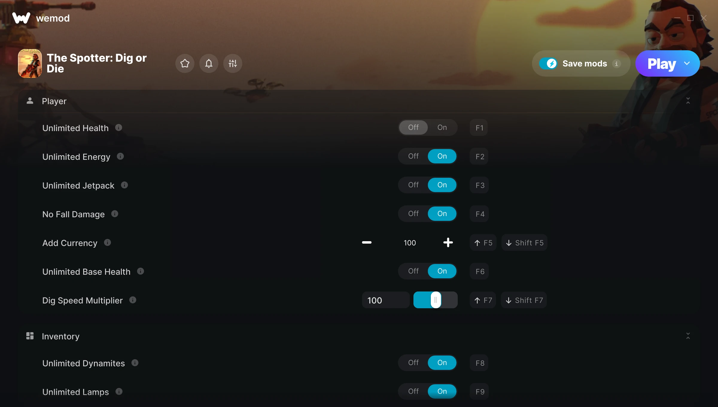 The Spotter: Dig or Die Trainer screenshot