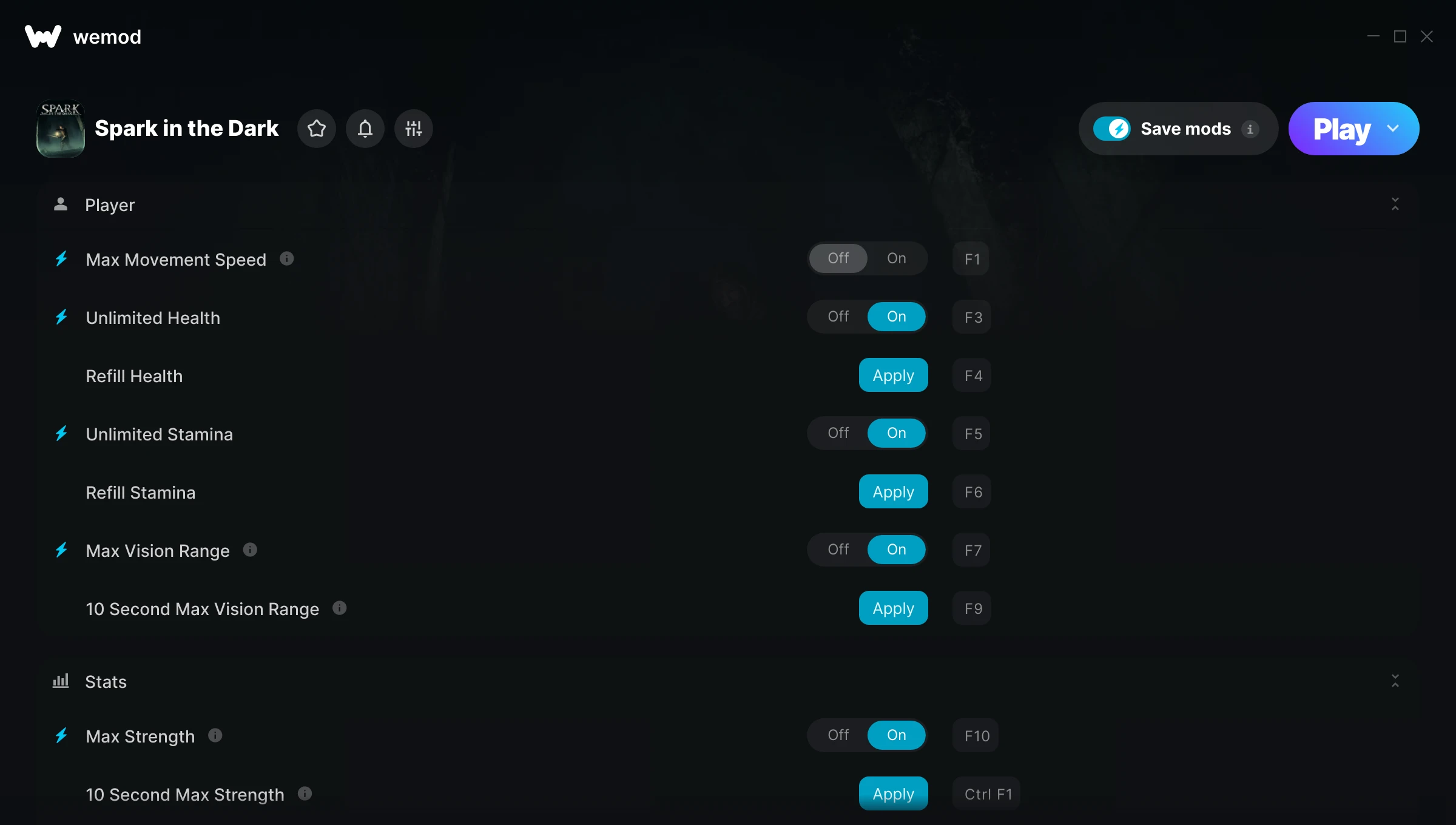 Spark in the Dark Trainer screenshot