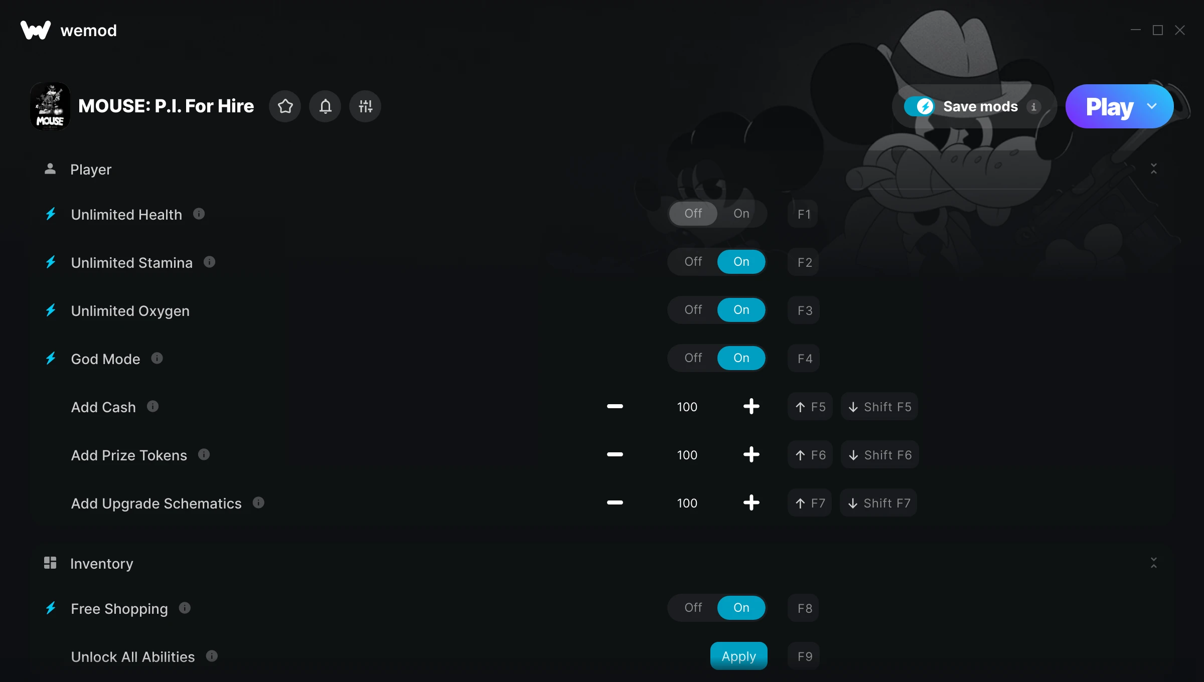 MOUSE: P.I. For Hire Trainer screenshot