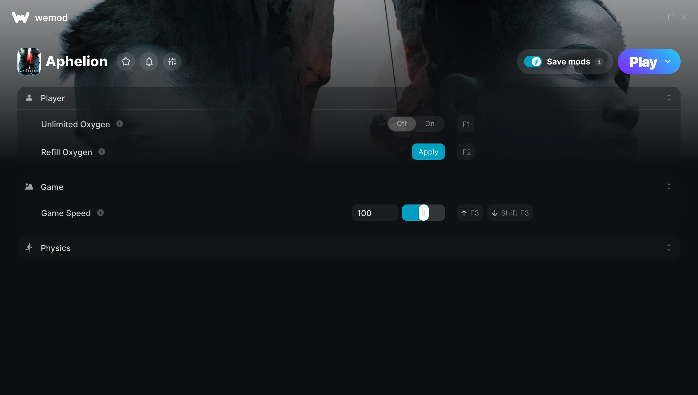 Aphelion Trainer screenshot
