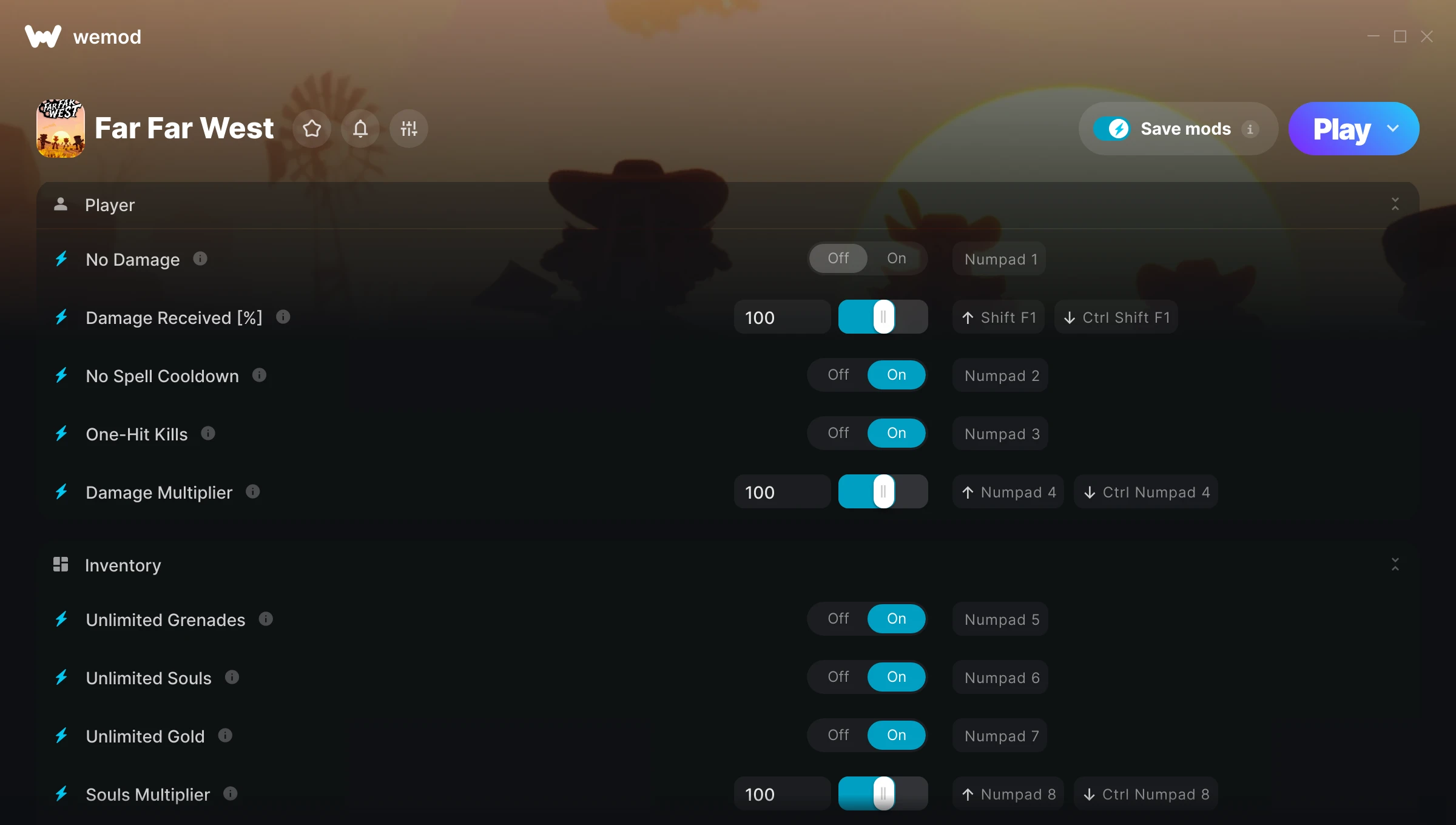 Far Far West Trainer screenshot