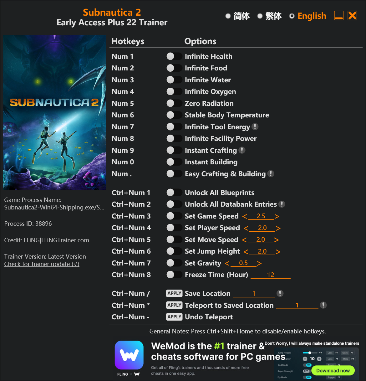 Subnautica 2 Trainer screenshot