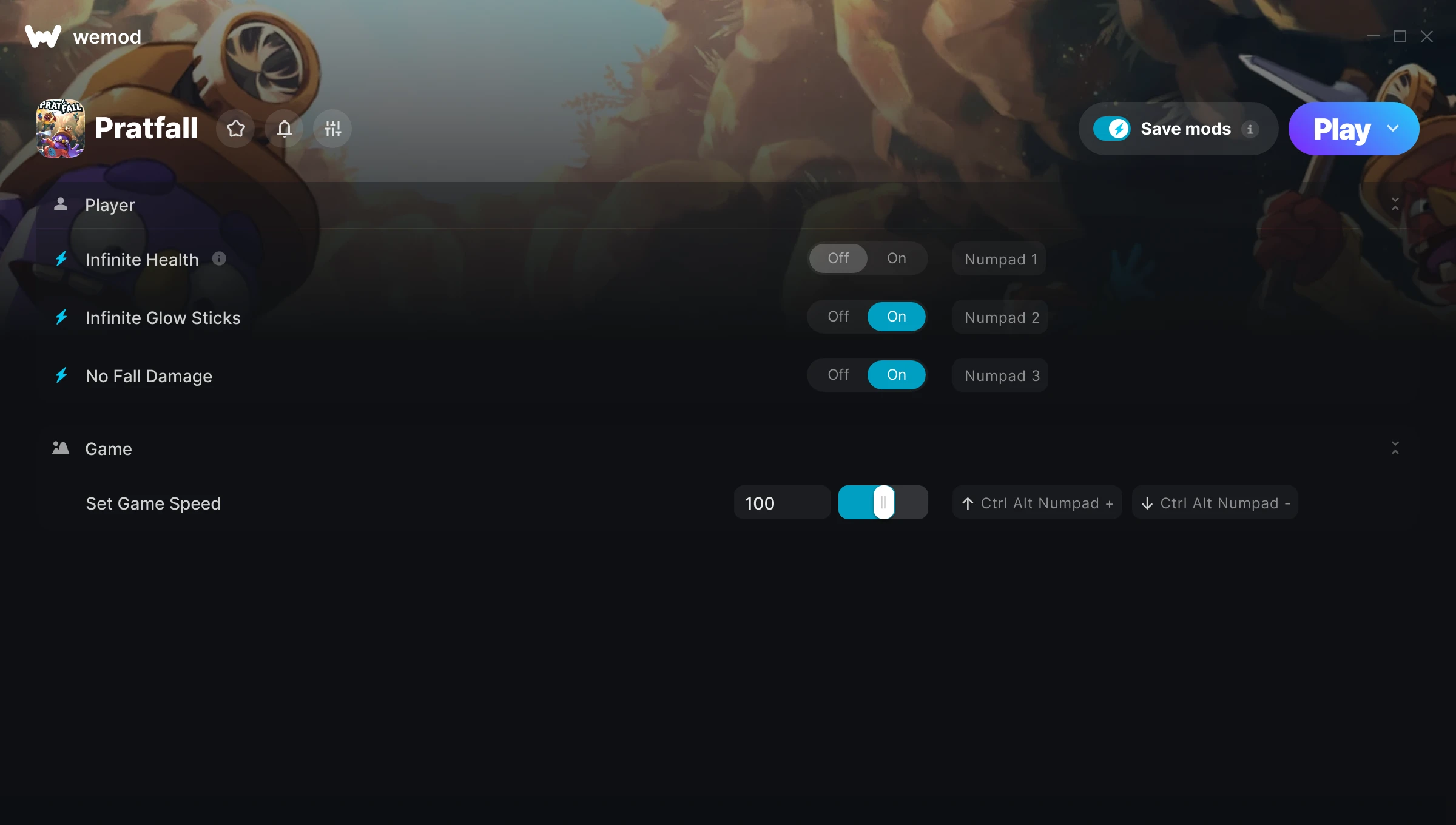 Pratfall Trainer screenshot
