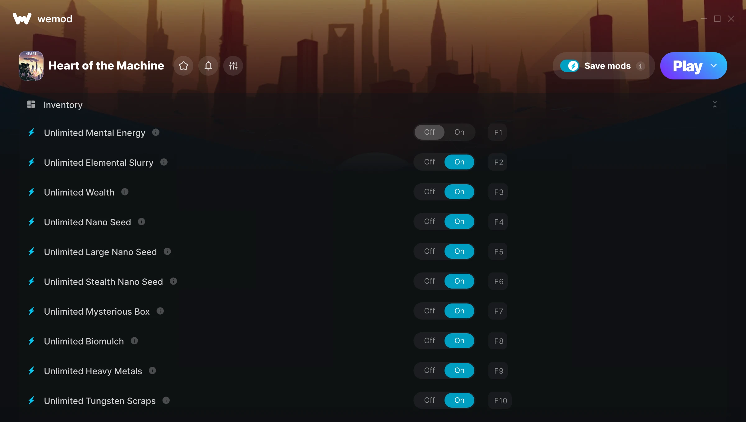 Heart of the Machine Trainer screenshot