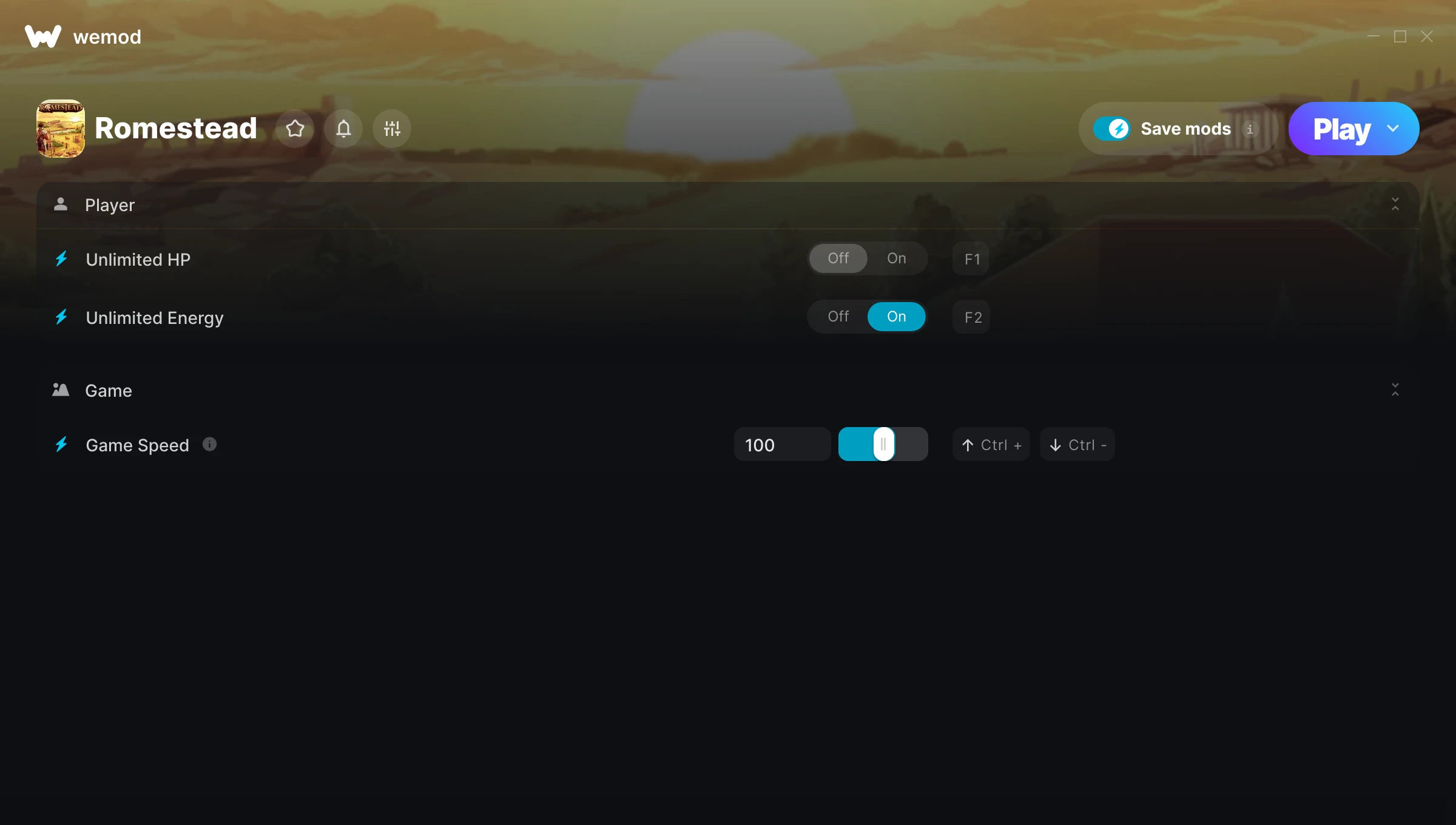 Romestead Trainer screenshot