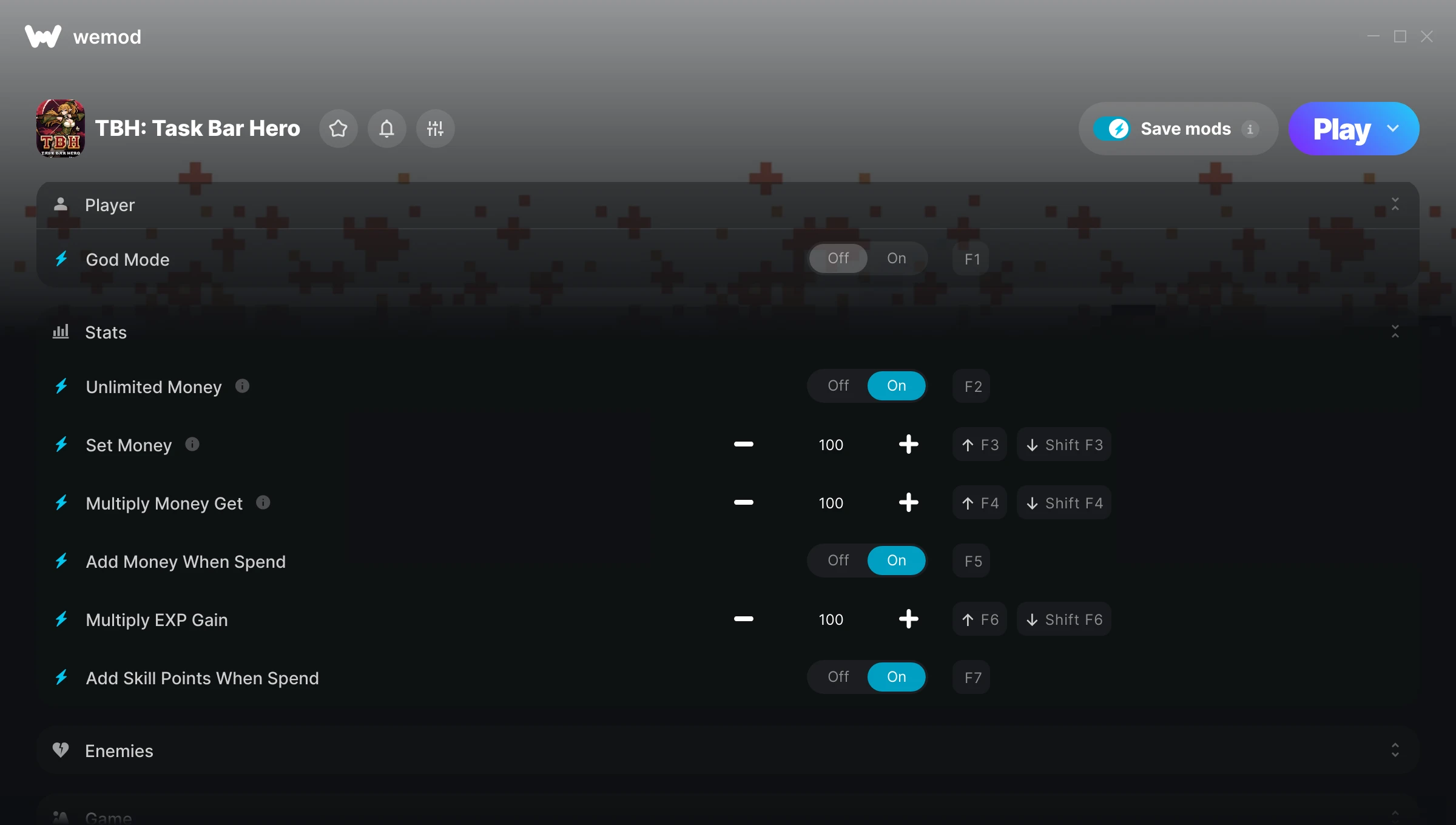 TBH: Task Bar Hero Trainer screenshot