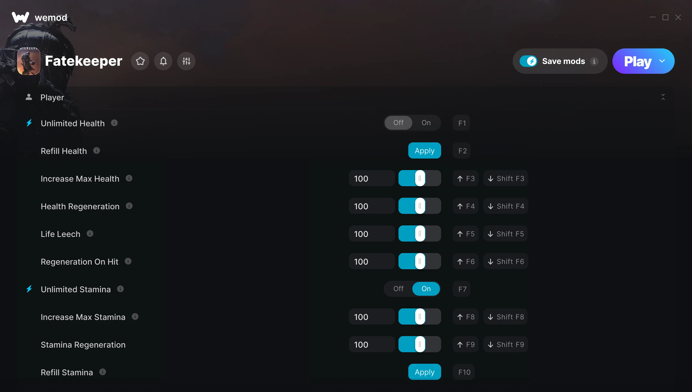 Fatekeeper Trainer screenshot