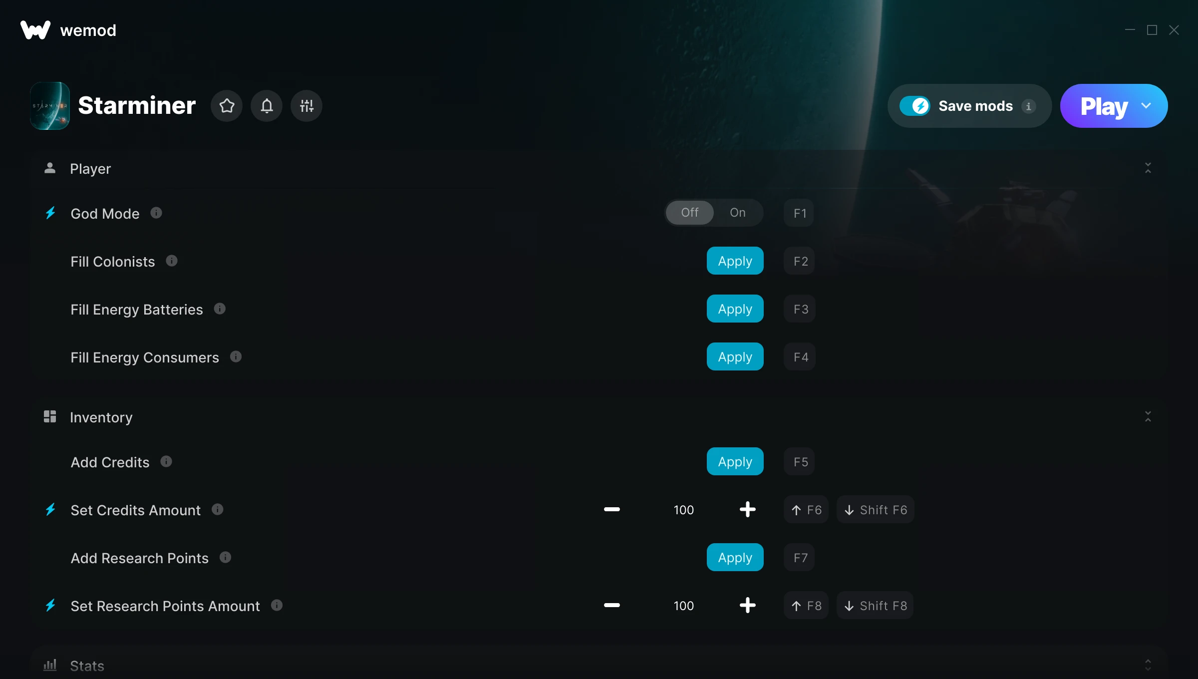 Starminer Trainer screenshot
