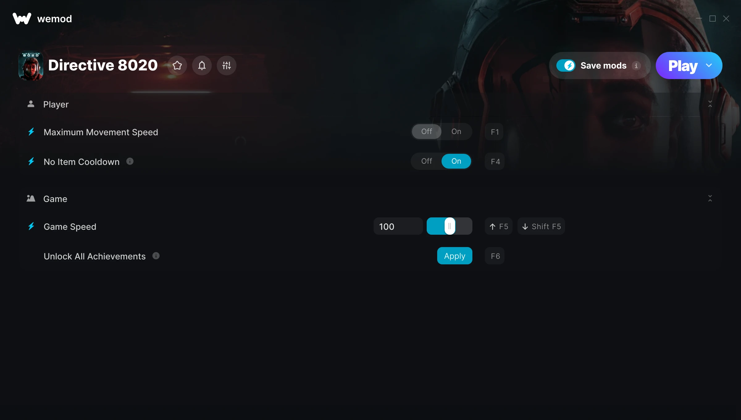 Directive 8020 Trainer screenshot