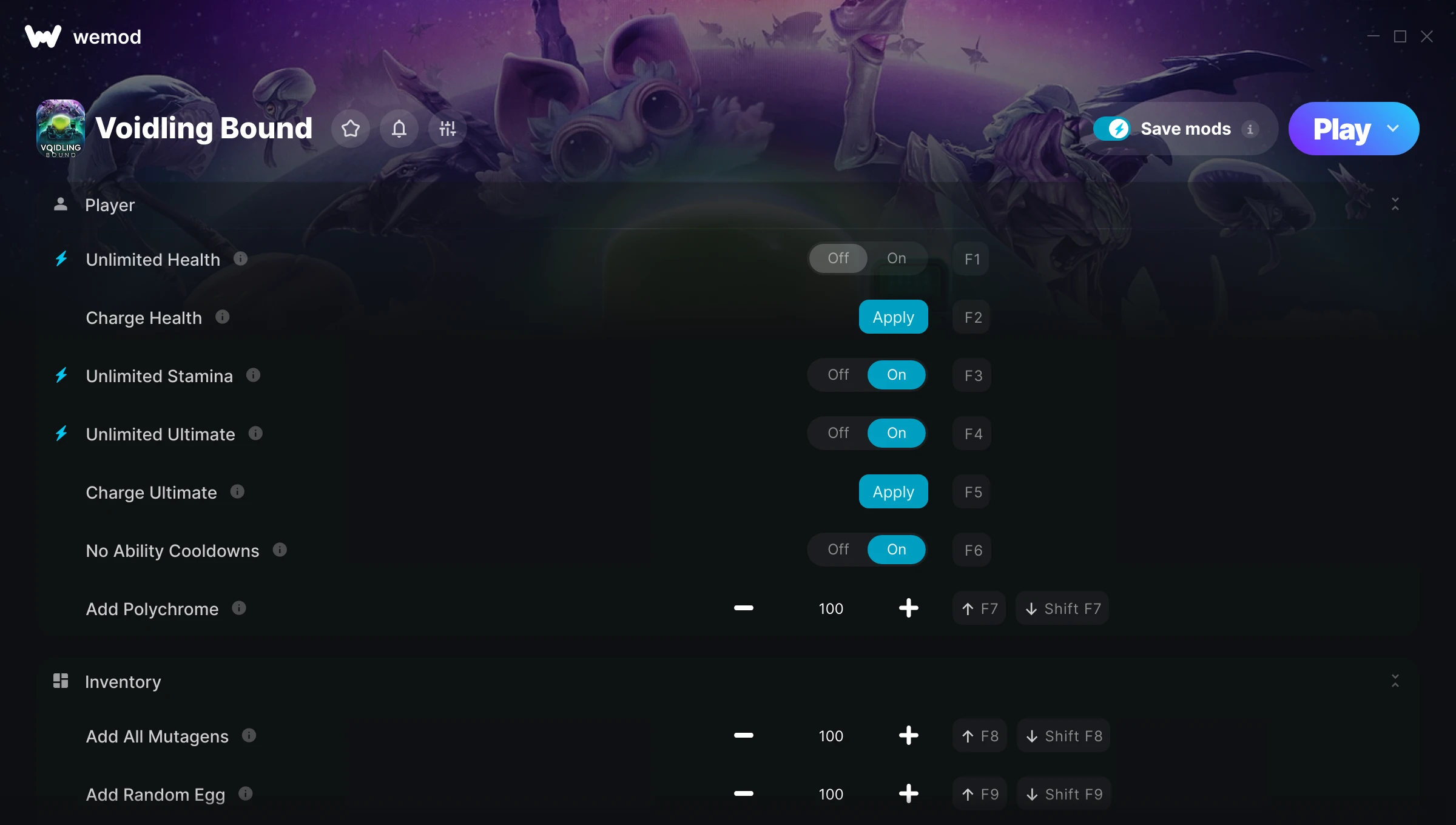 Voidling Bound Trainer screenshot