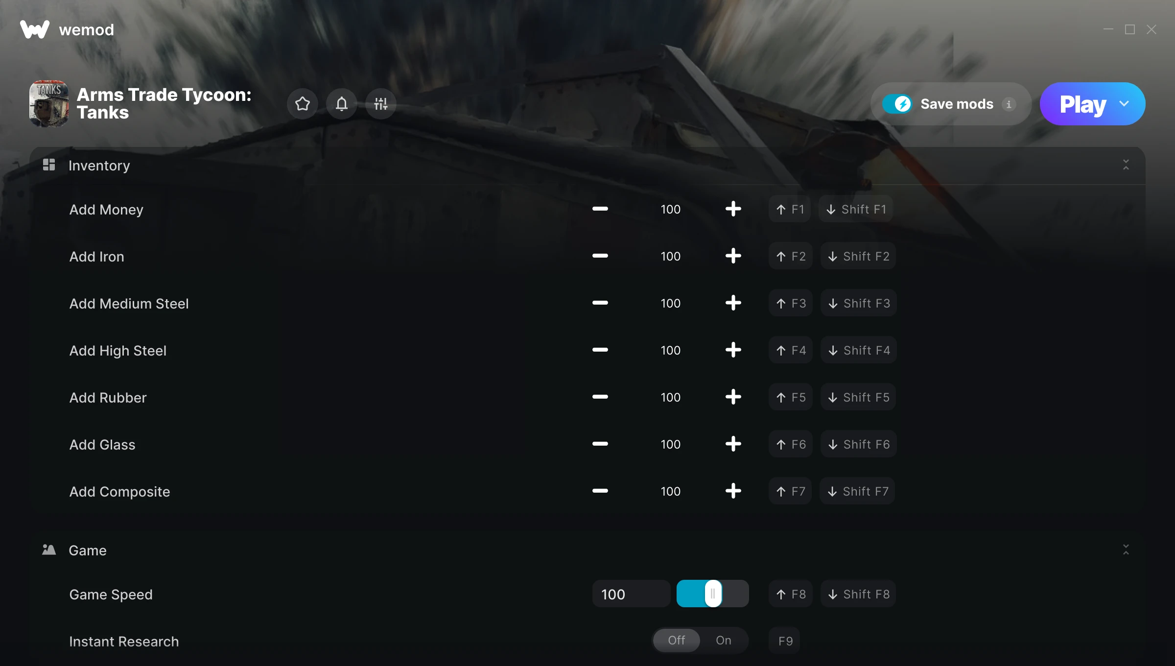 Arms Trade Tycoon: Tanks Trainer screenshot
