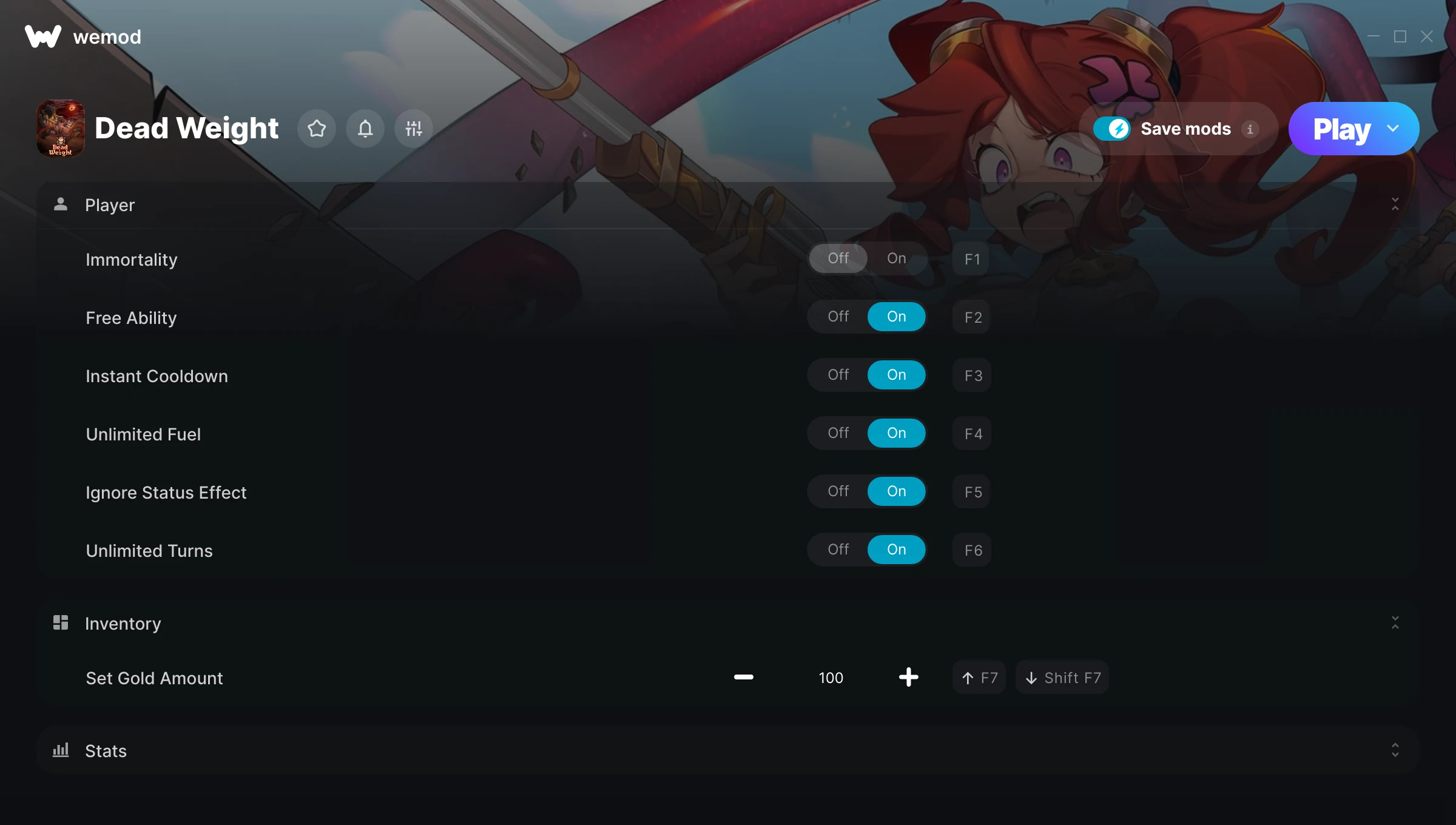 Dead Weight Trainer screenshot