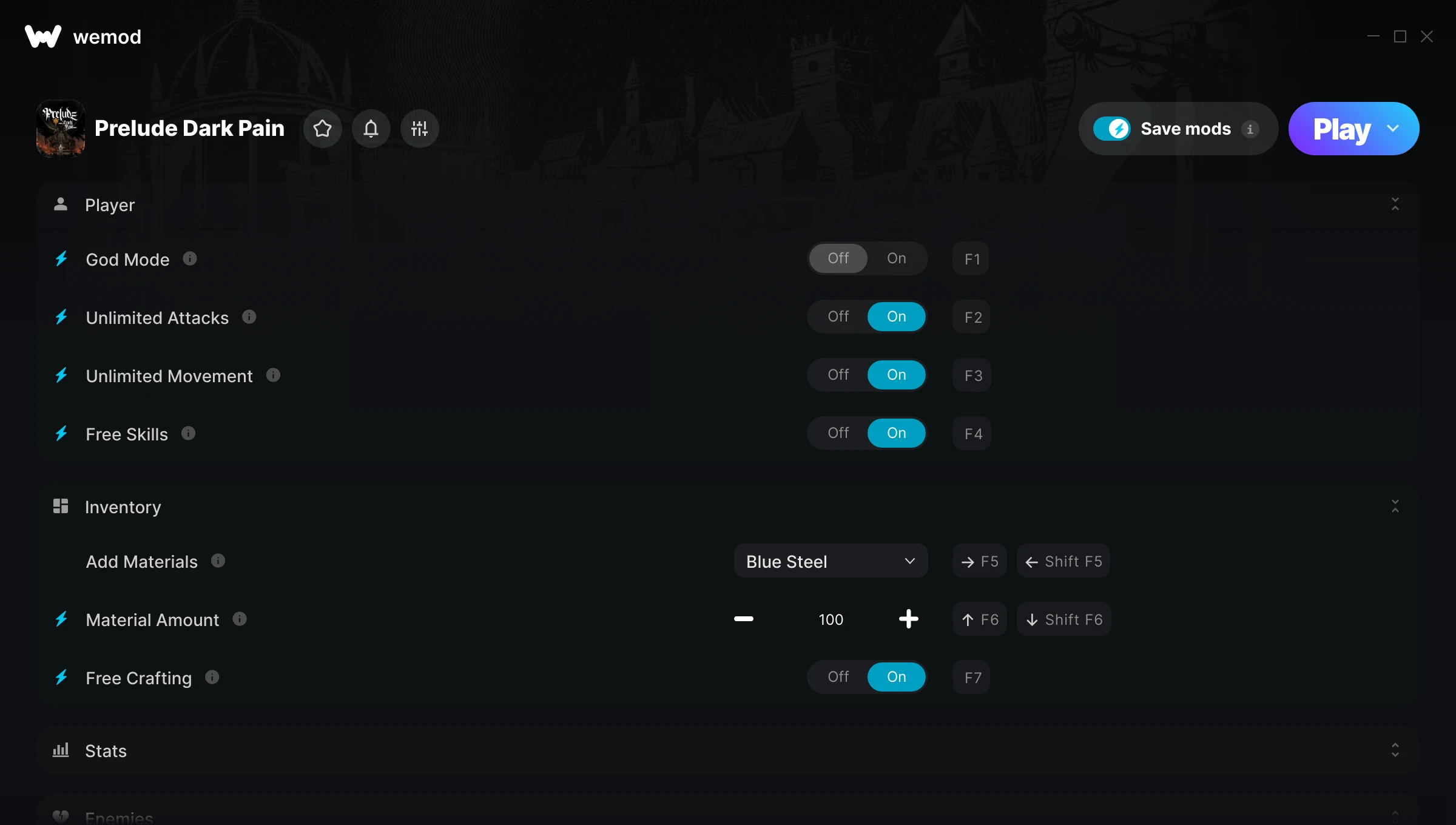 Prelude Dark Pain Trainer screenshot