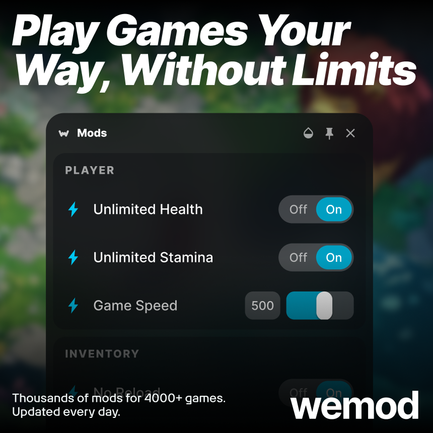 Get game cheats and trainers on WeMod