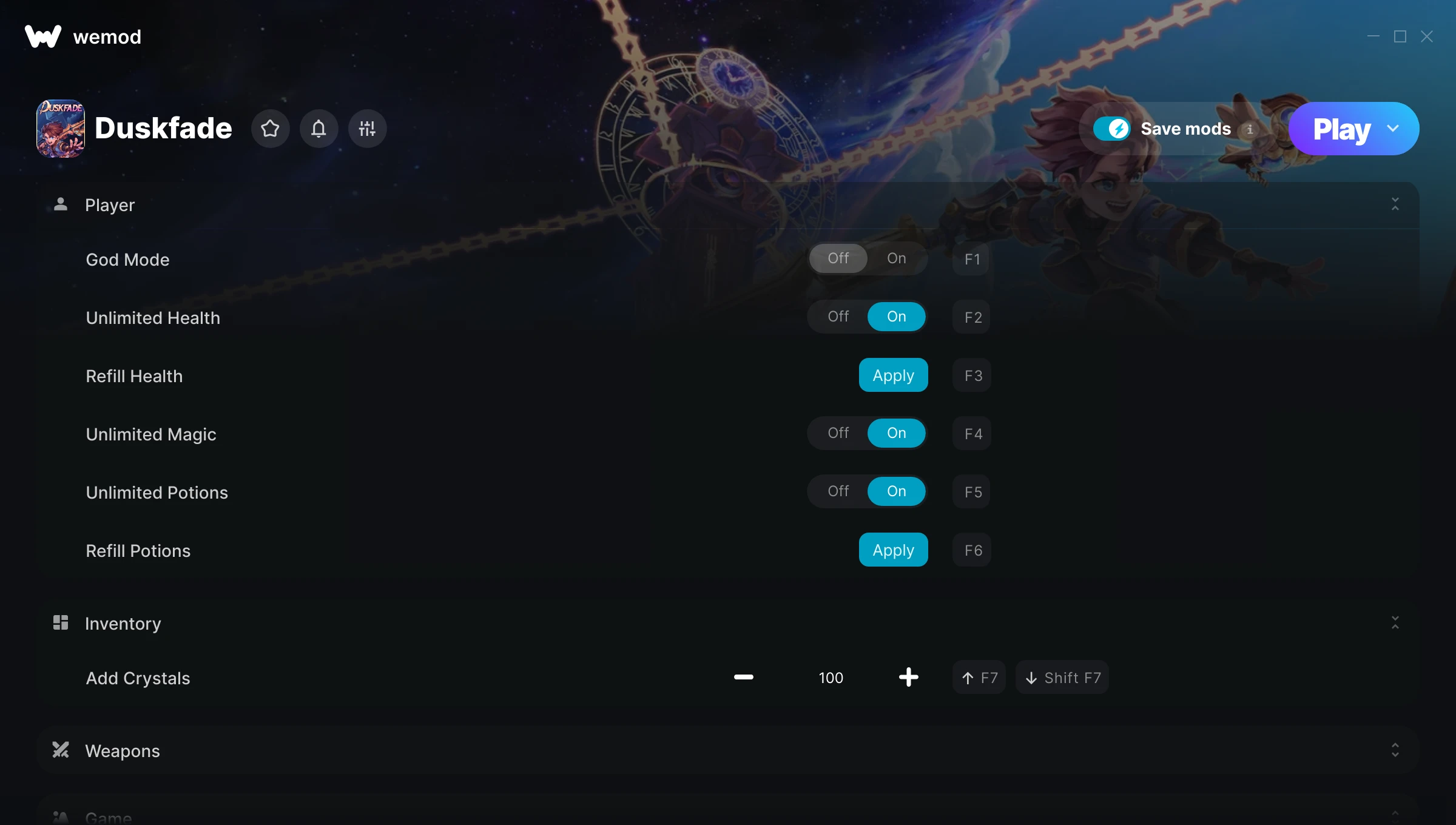 Duskfade Trainer screenshot