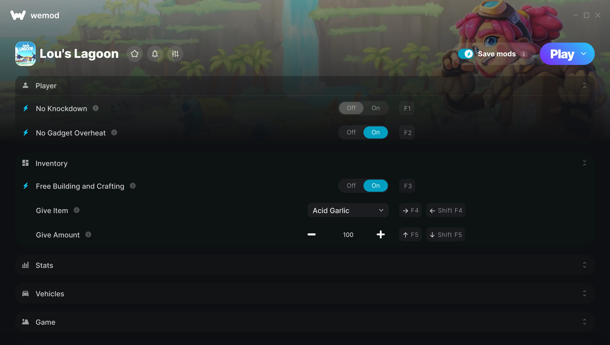 Lou's Lagoon Trainer screenshot