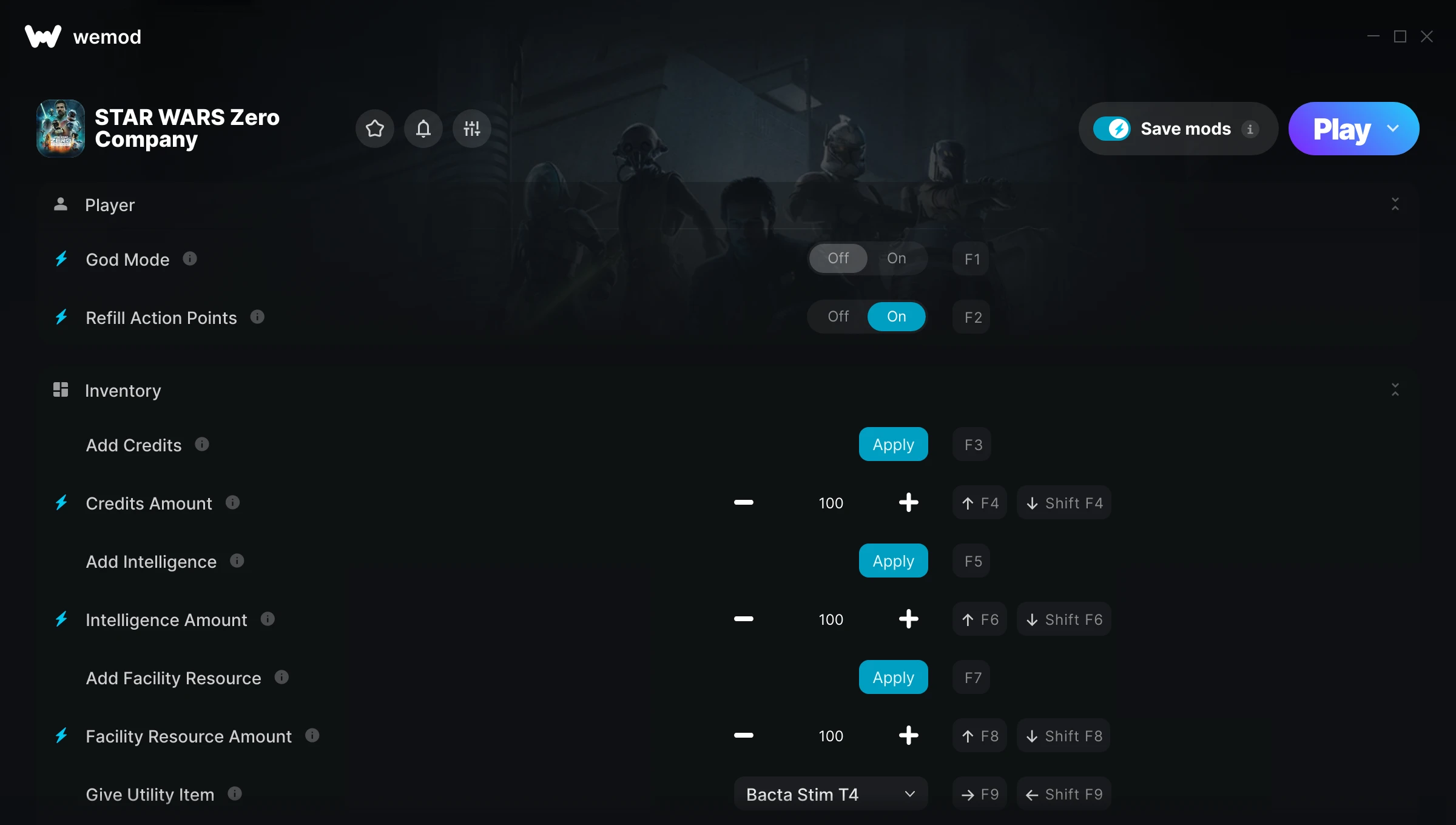 STAR WARS Zero Company Trainer screenshot